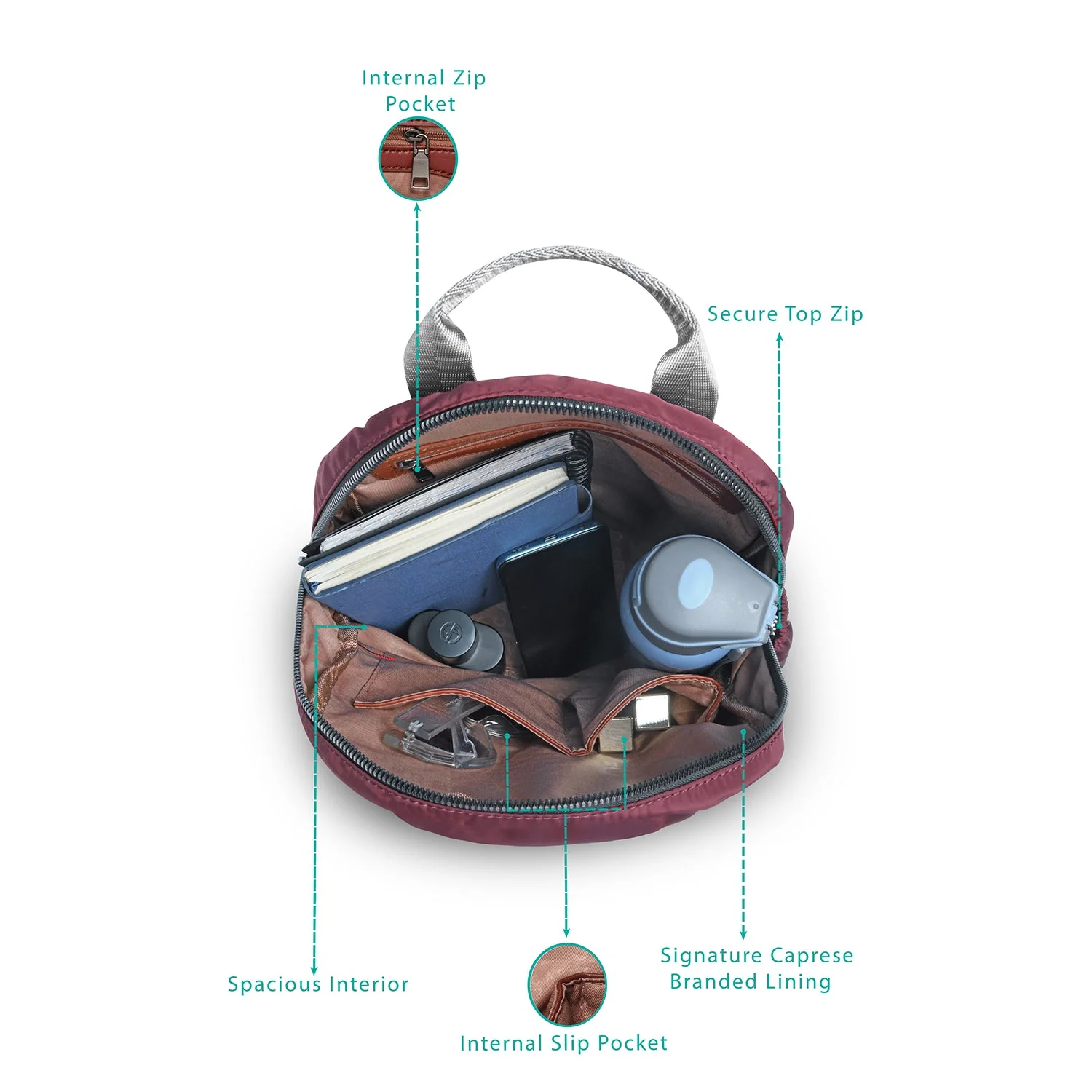 Caprese Blythe Medium Plum Backpack - Image 5