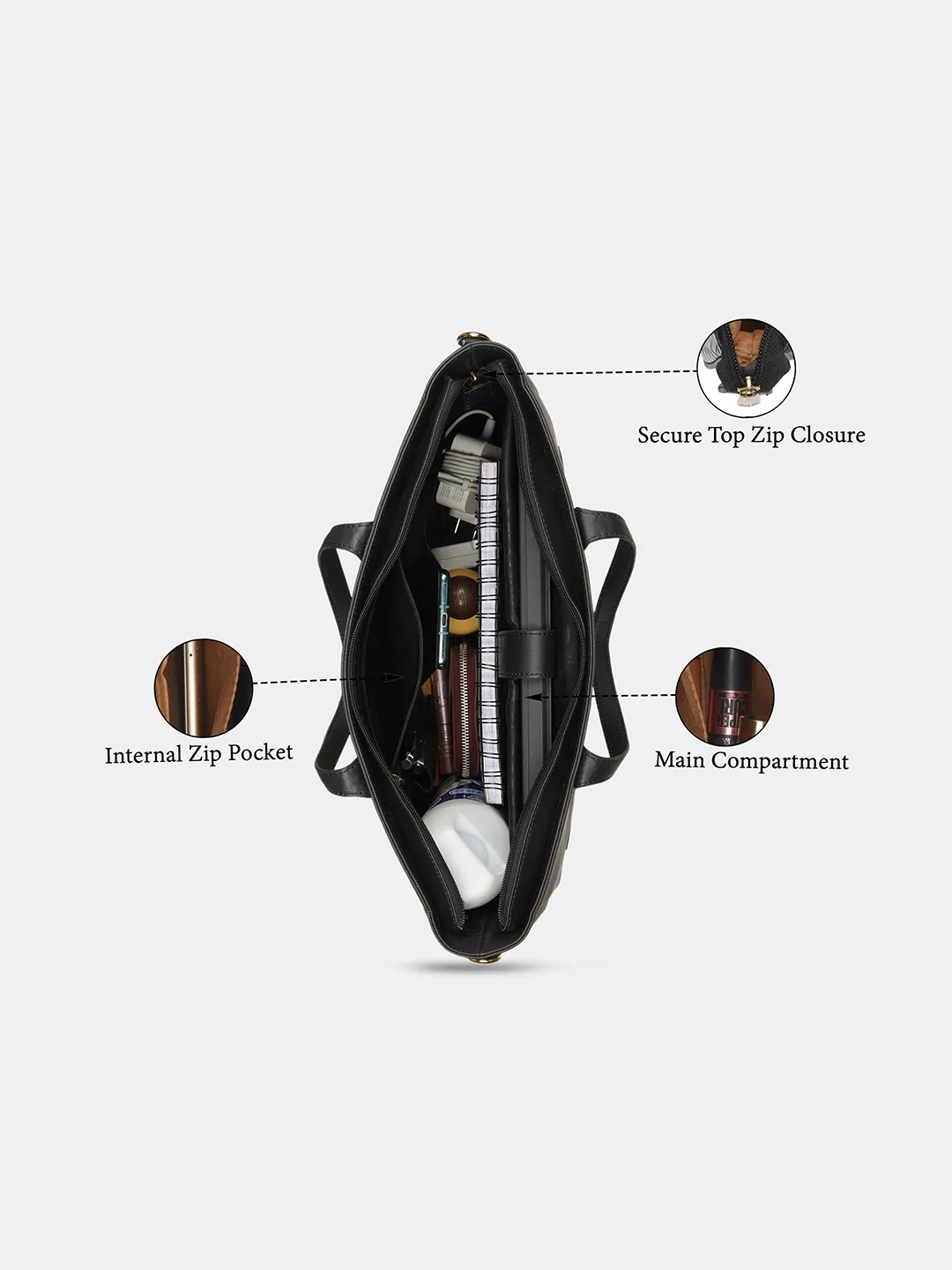 Caprese Bow Large Black Laptop Bag - Image 4