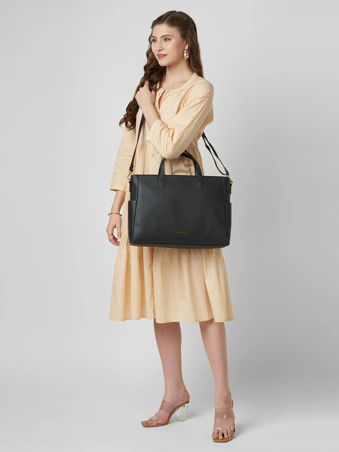 Caprese Bow Large Black Laptop Bag - Image 8