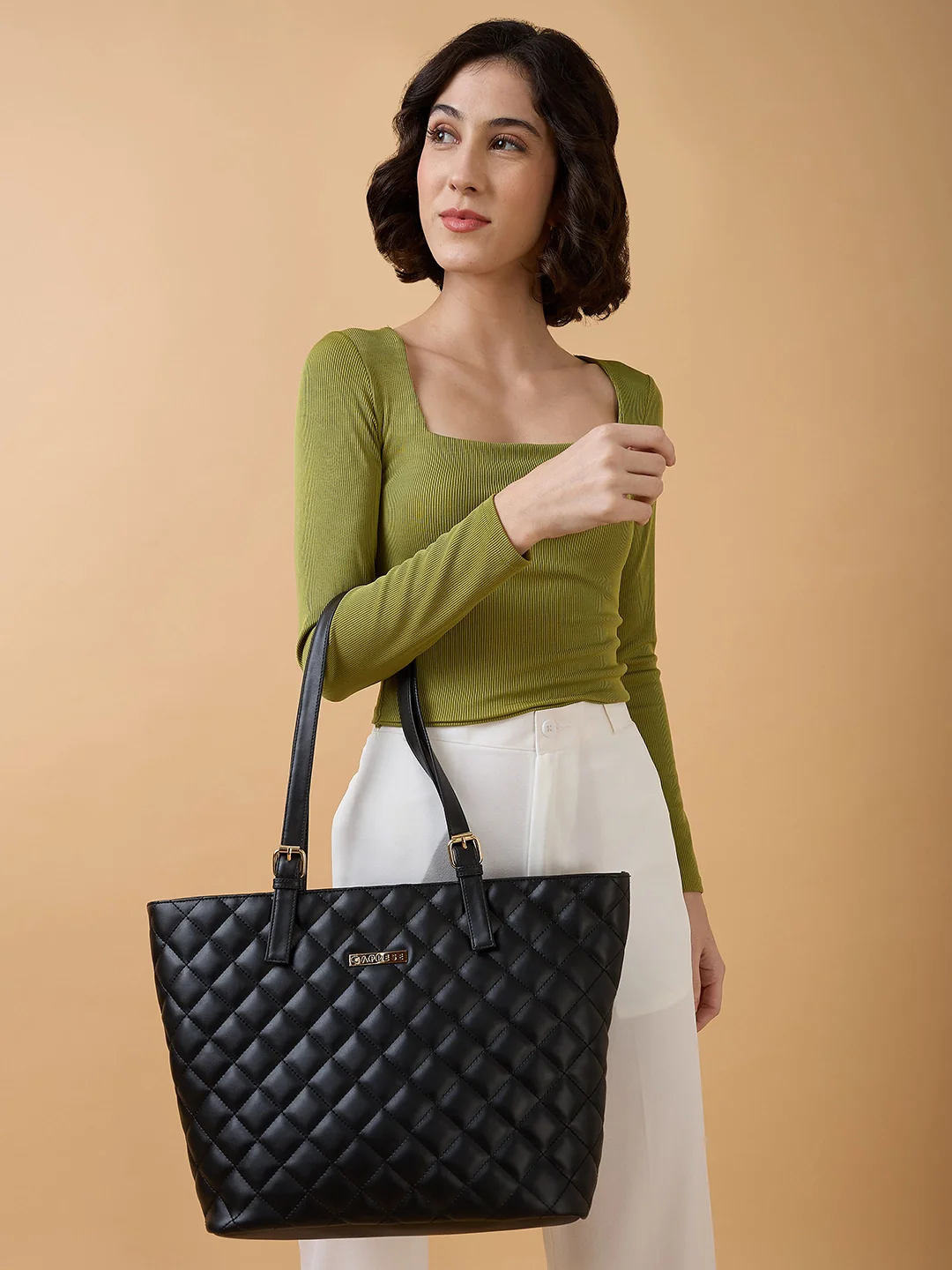 Caprese Bradley Medium Black Tote Bag - Image 8