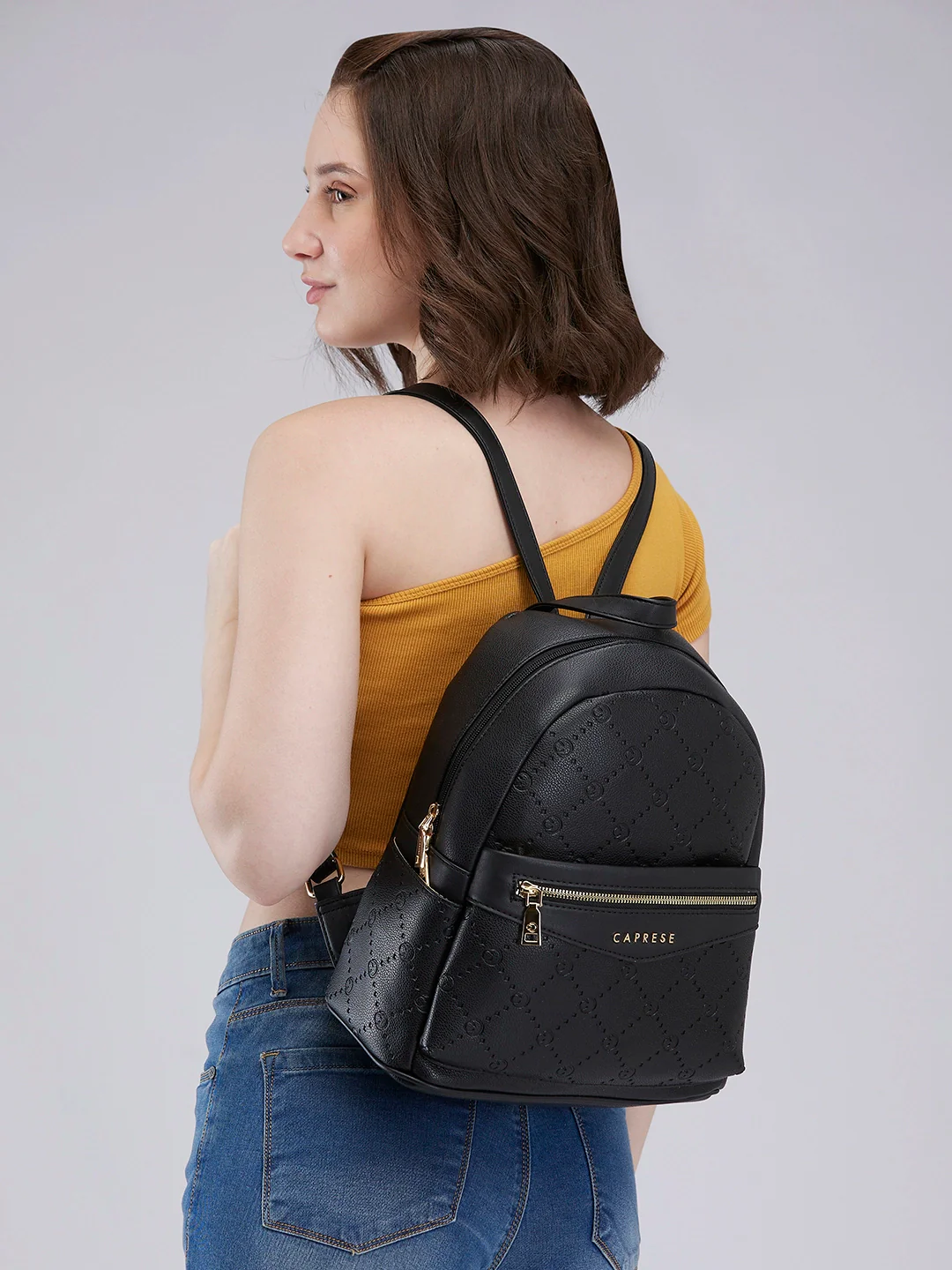 Caprese Brianna Medium Black Backpack - Image 12