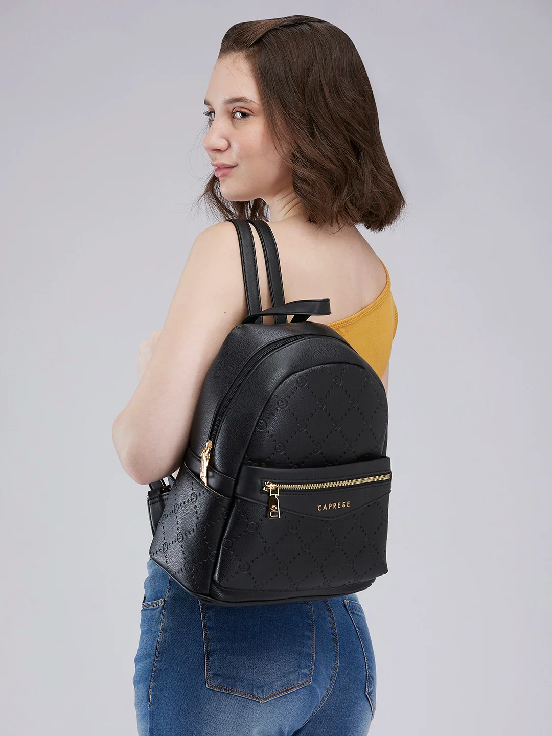 Caprese Brianna Medium Black Backpack - Image 13