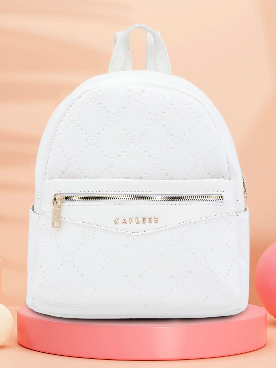 Caprese Brianna Medium White Backpack - Image 2
