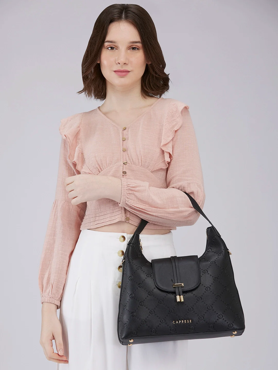 Caprese Brianna Medium Black Hobo Bag - Image 13
