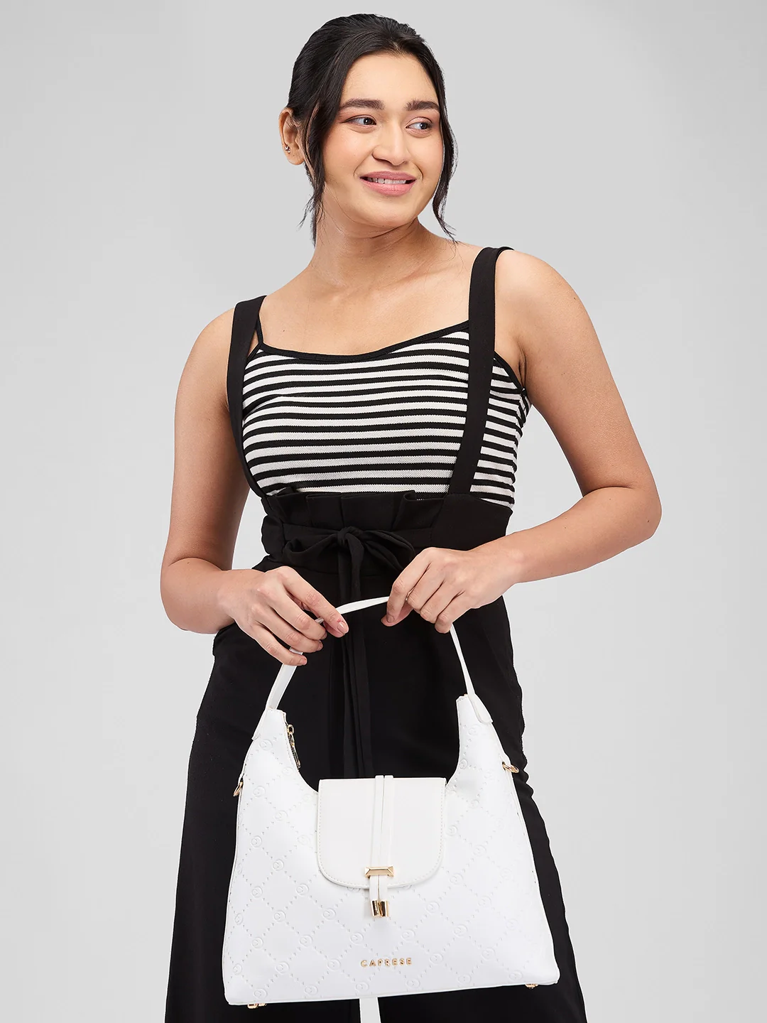 Caprese Brianna Medium White Hobo Bag - Image 12