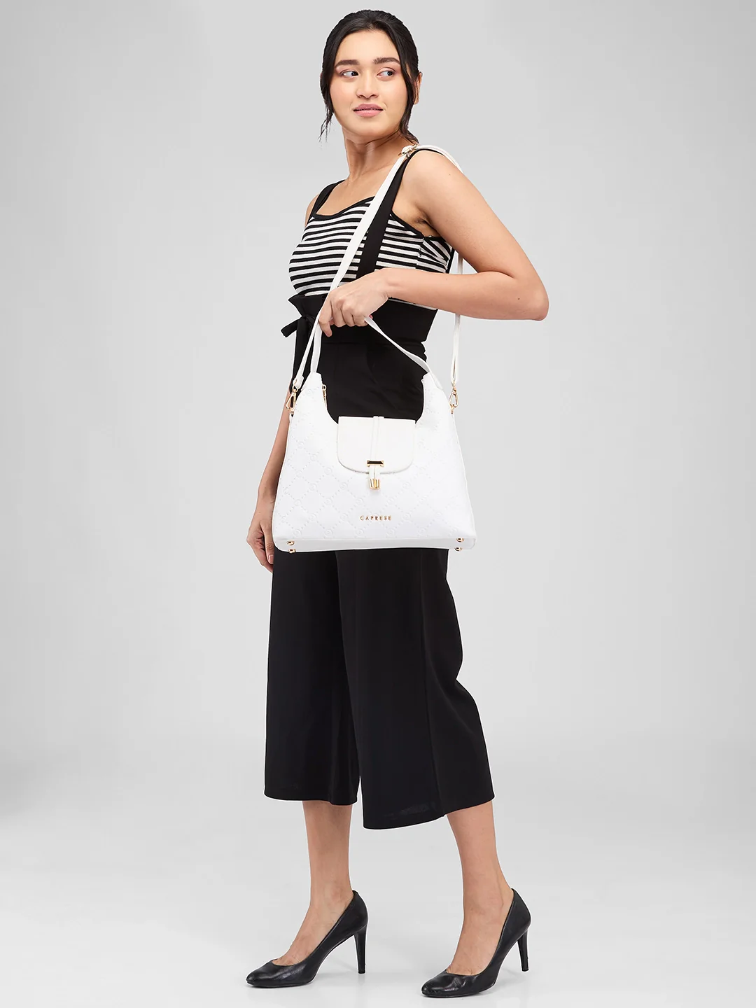 Caprese Brianna Medium White Hobo Bag - Image 2