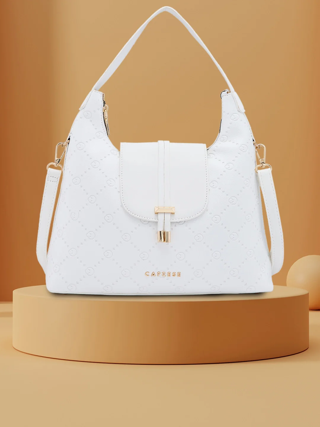 Caprese Brianna Medium White Hobo Bag - Image 3