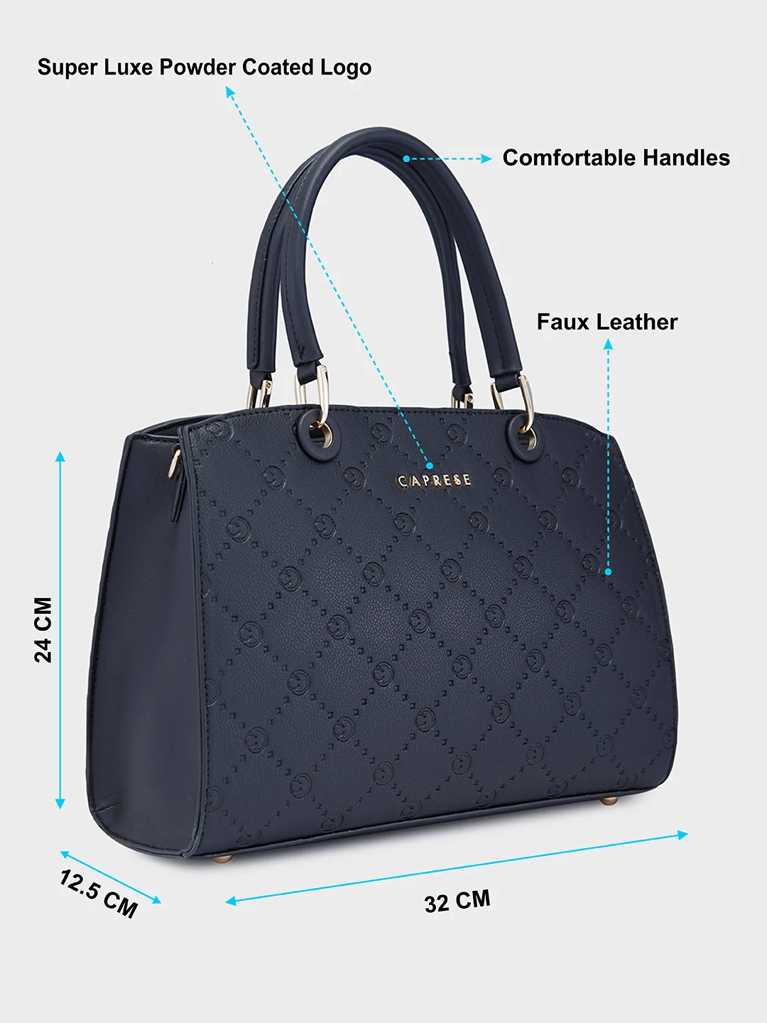Caprese Brianna Medium Black Satchel Bag - Image 7