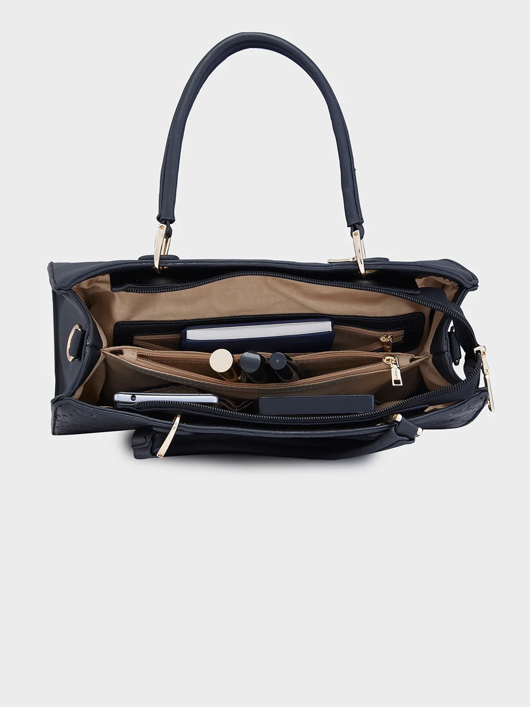 Caprese Brianna Medium Black Satchel Bag - Image 9