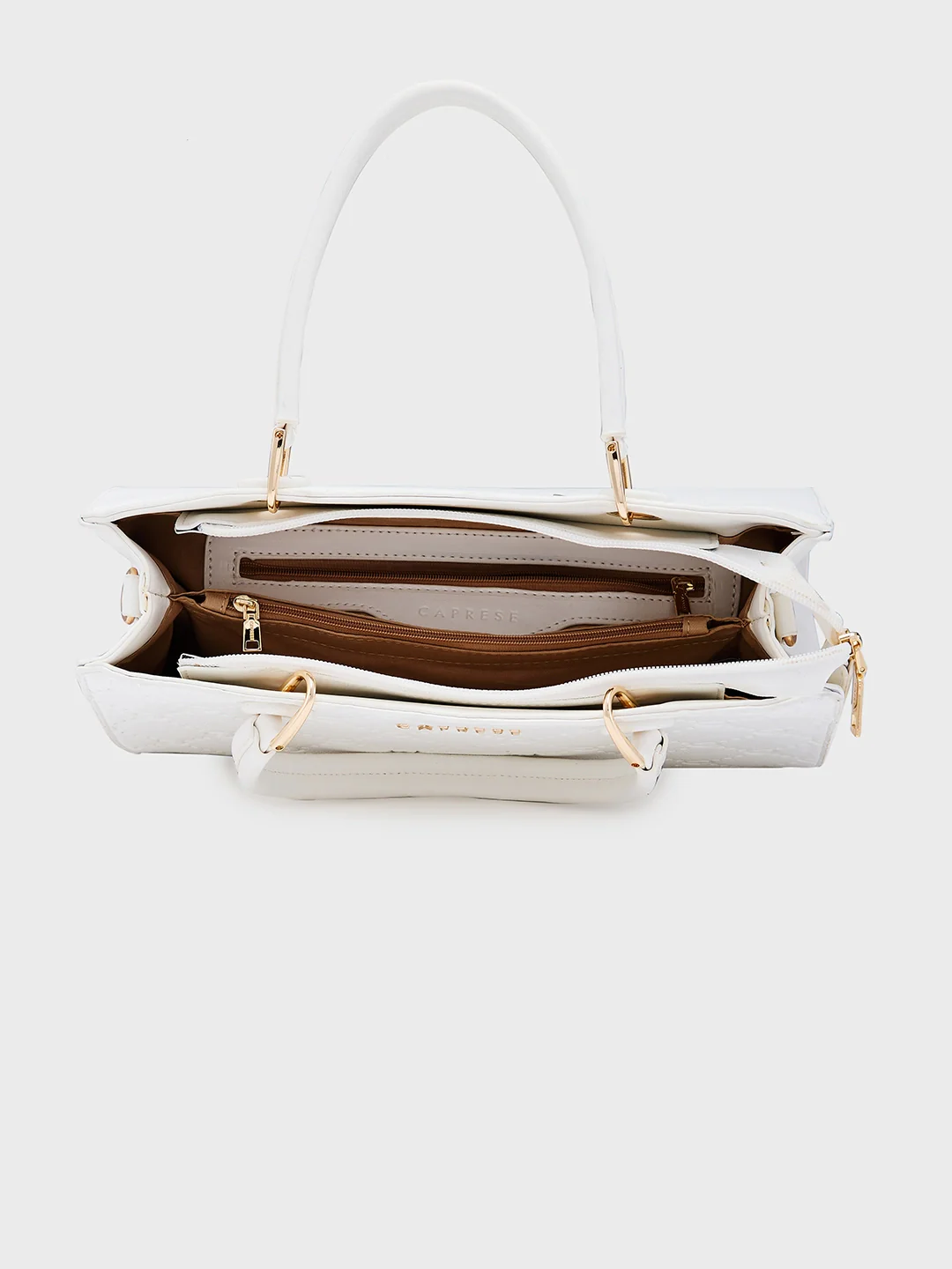 Caprese Brianna Medium White Satchel Bag - Image 10