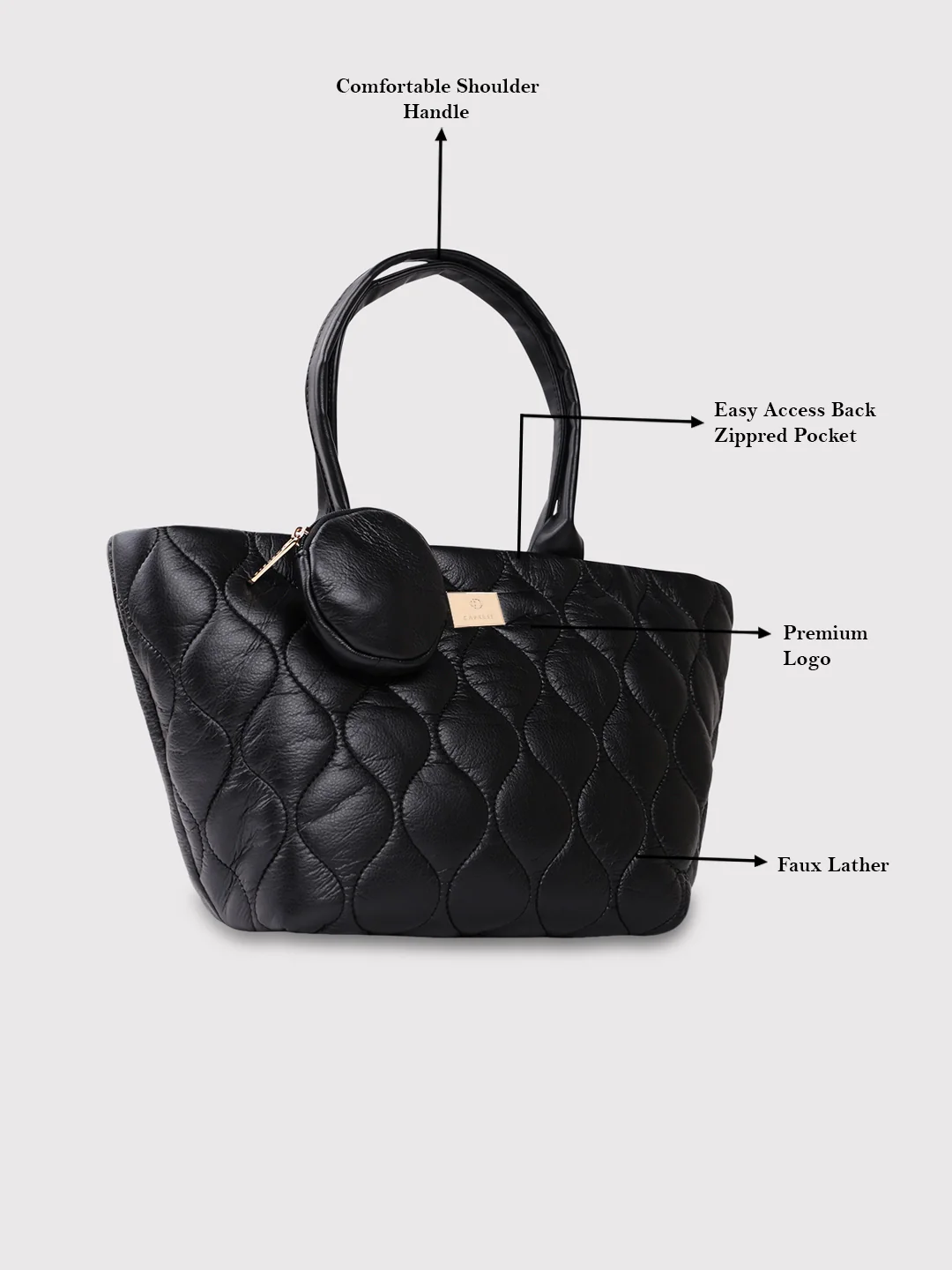 Caprese Briar Medium Black Tote Bag - Image 3
