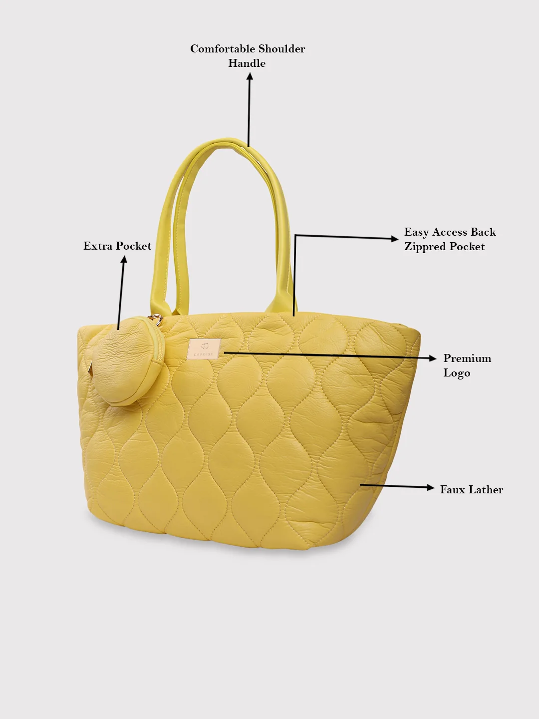 Caprese Briar Medium Yellow Tote Bag - Image 3