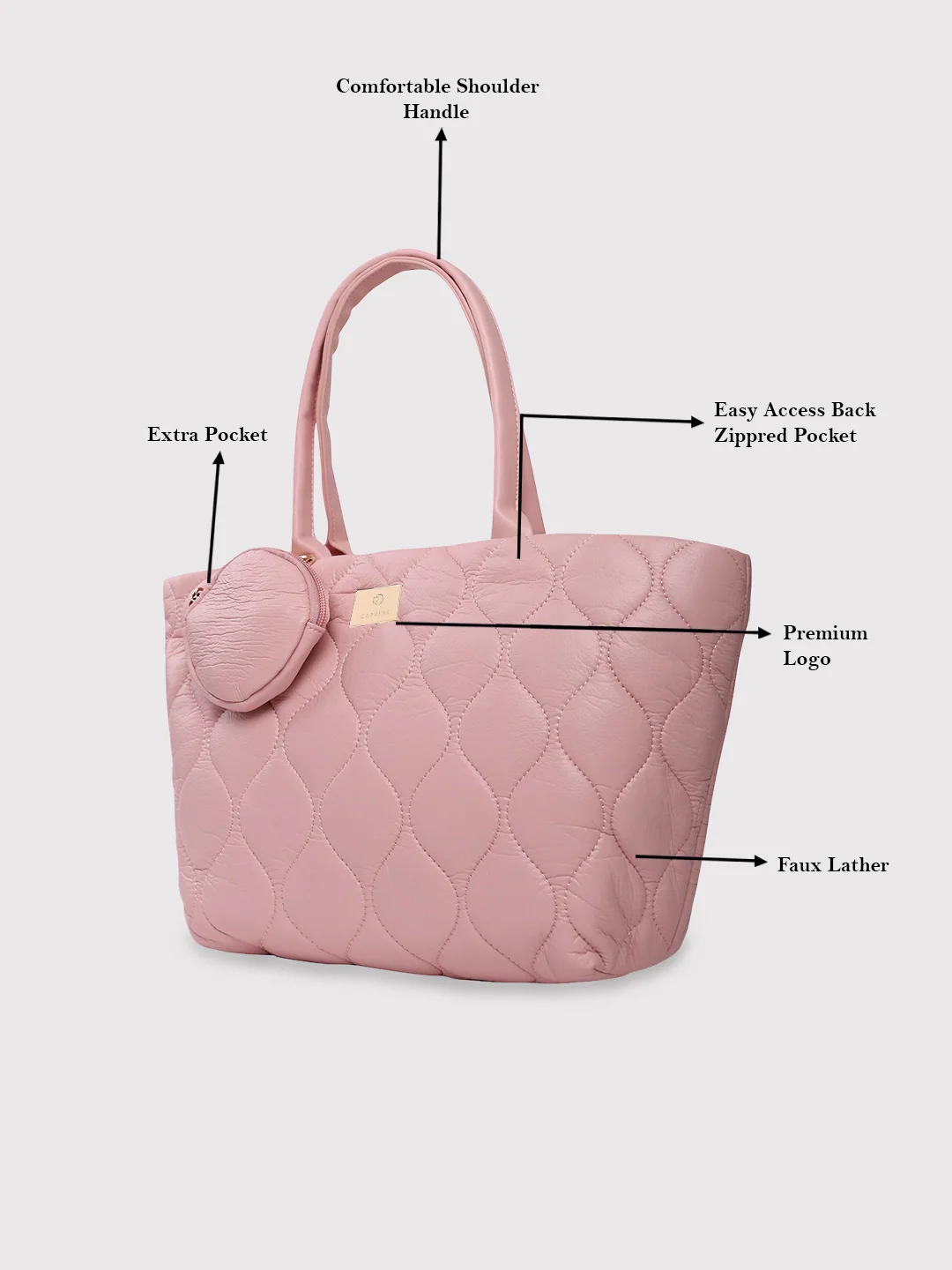 Caprese Briar Medium Dusty Pink Tote Bag - Image 6