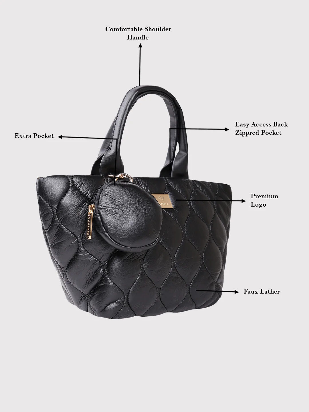 Caprese Briar Small Black Office Tote Bag - Image 8