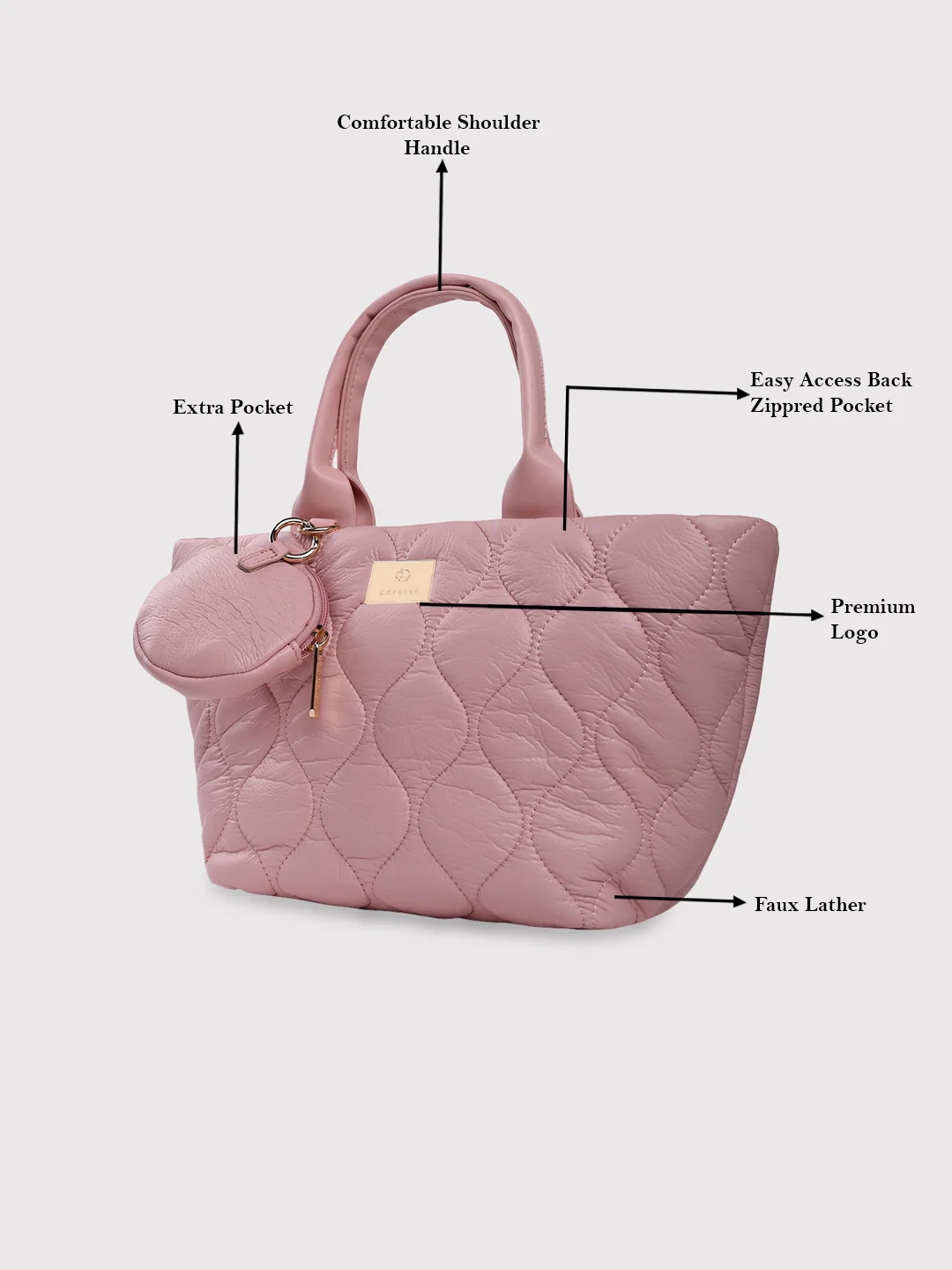 Caprese Briar Small Dusky Pink Office Tote Bag - Image 12