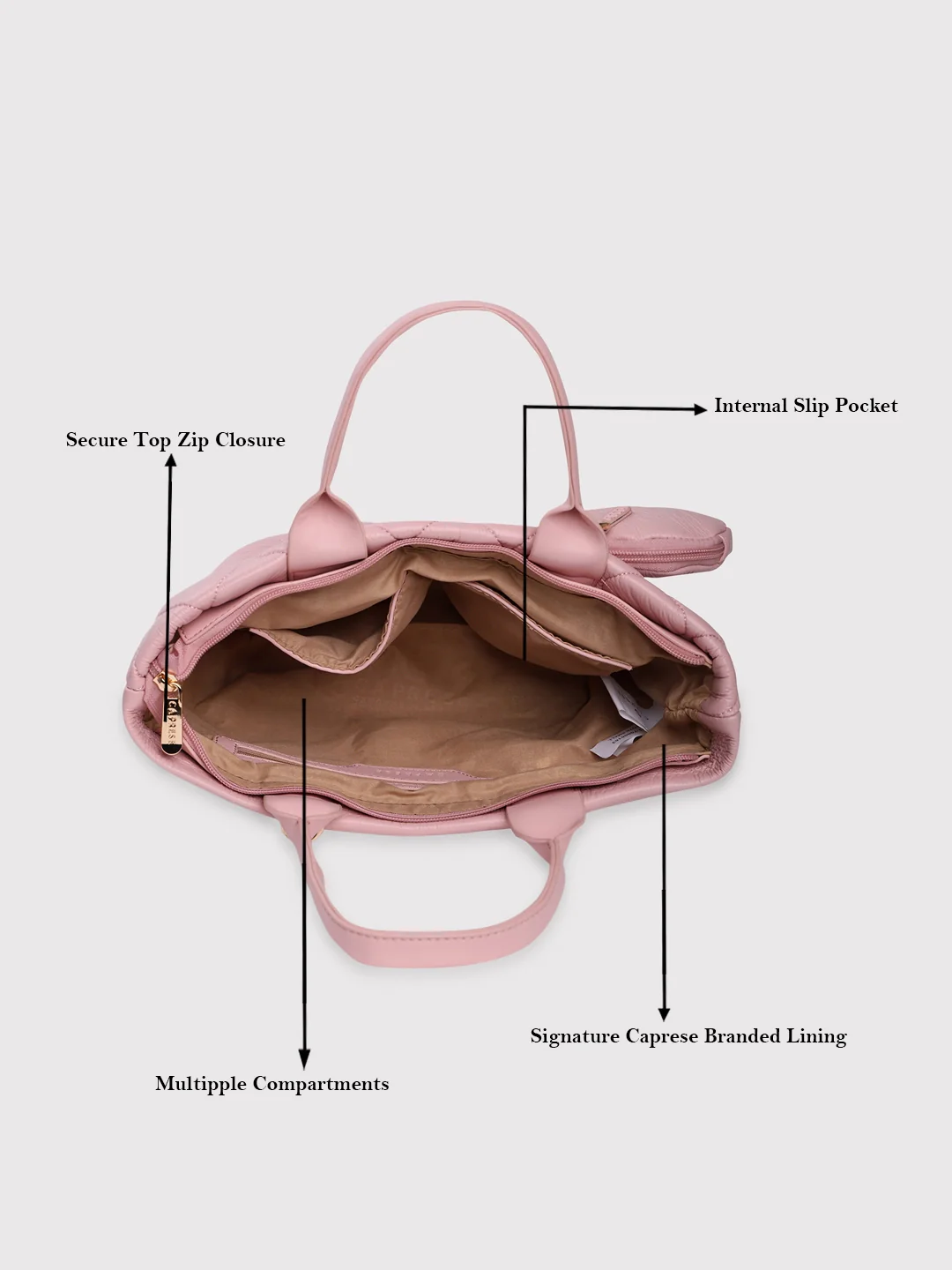 Caprese Briar Small Dusky Pink Office Tote Bag - Image 7