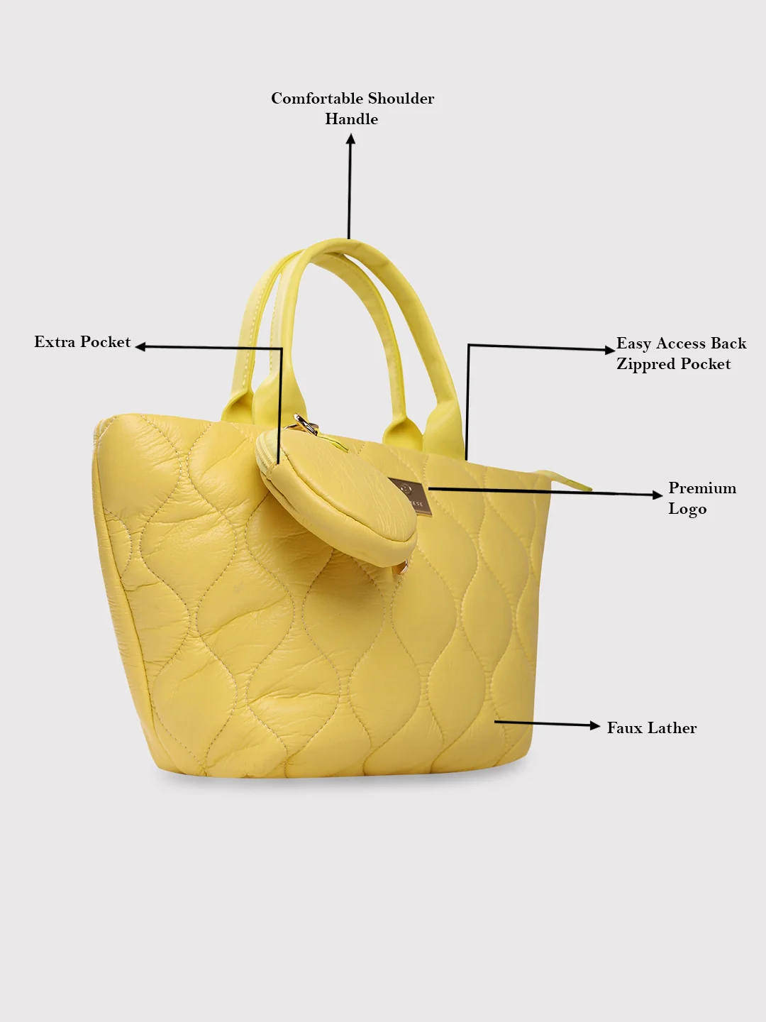 Caprese Briar Small Yellow Office Tote Bag - Image 3
