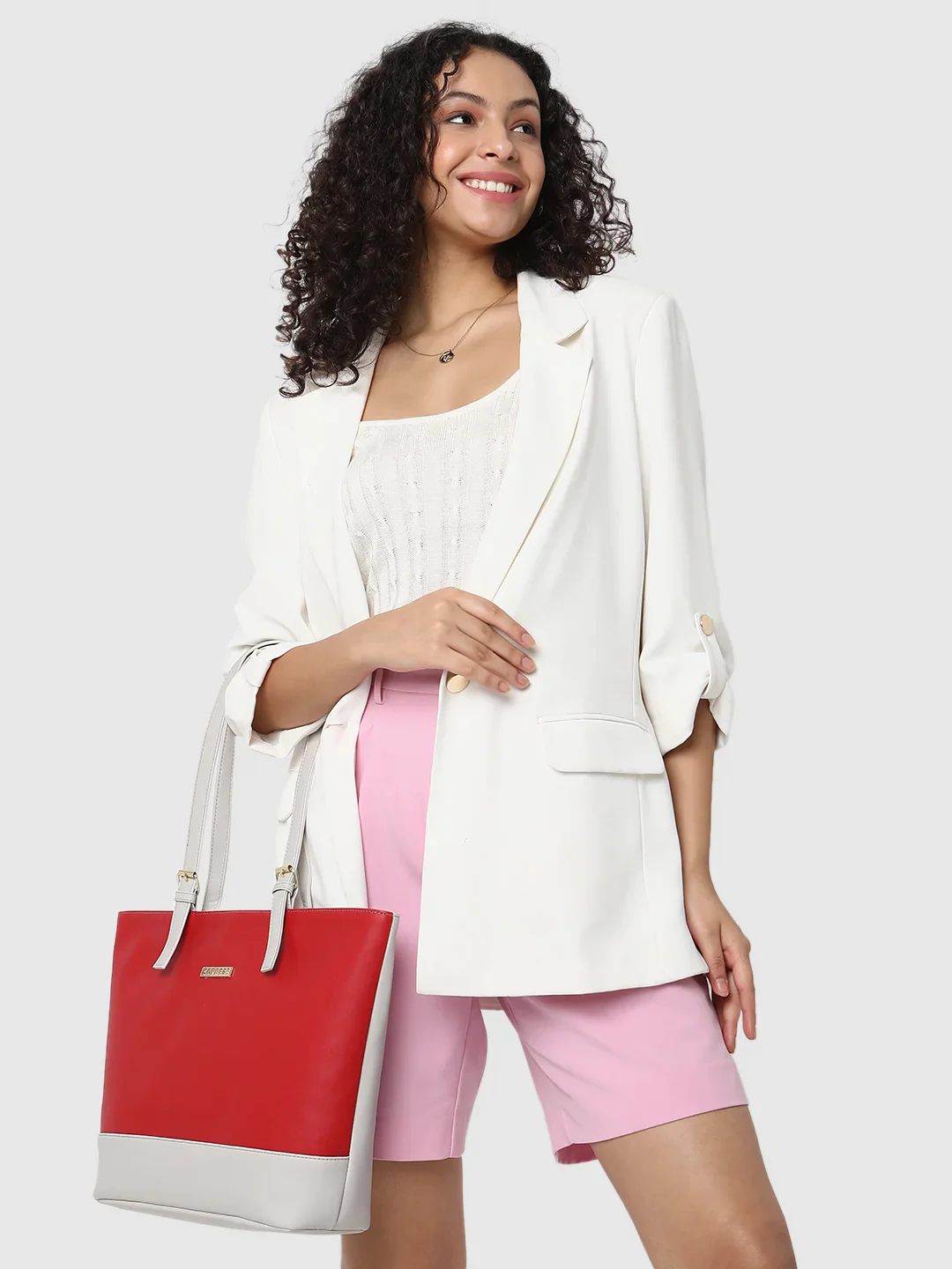 Caprese Brickly Medium Grey Tote Bag - Image 3