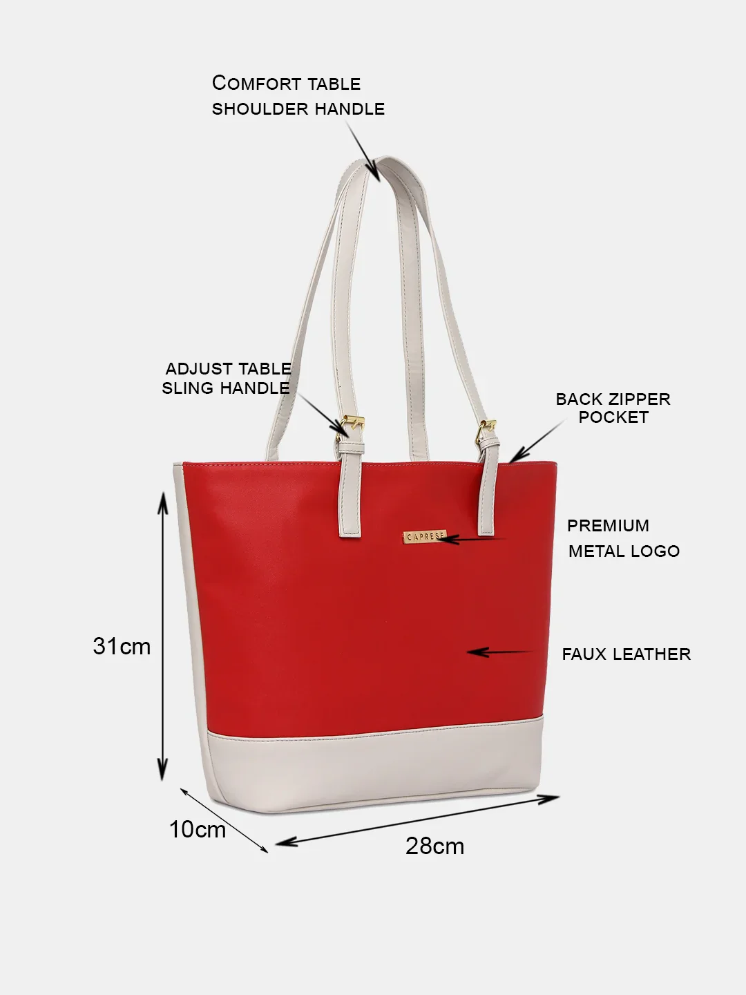 Caprese Brickly Medium Grey Tote Bag - Image 4