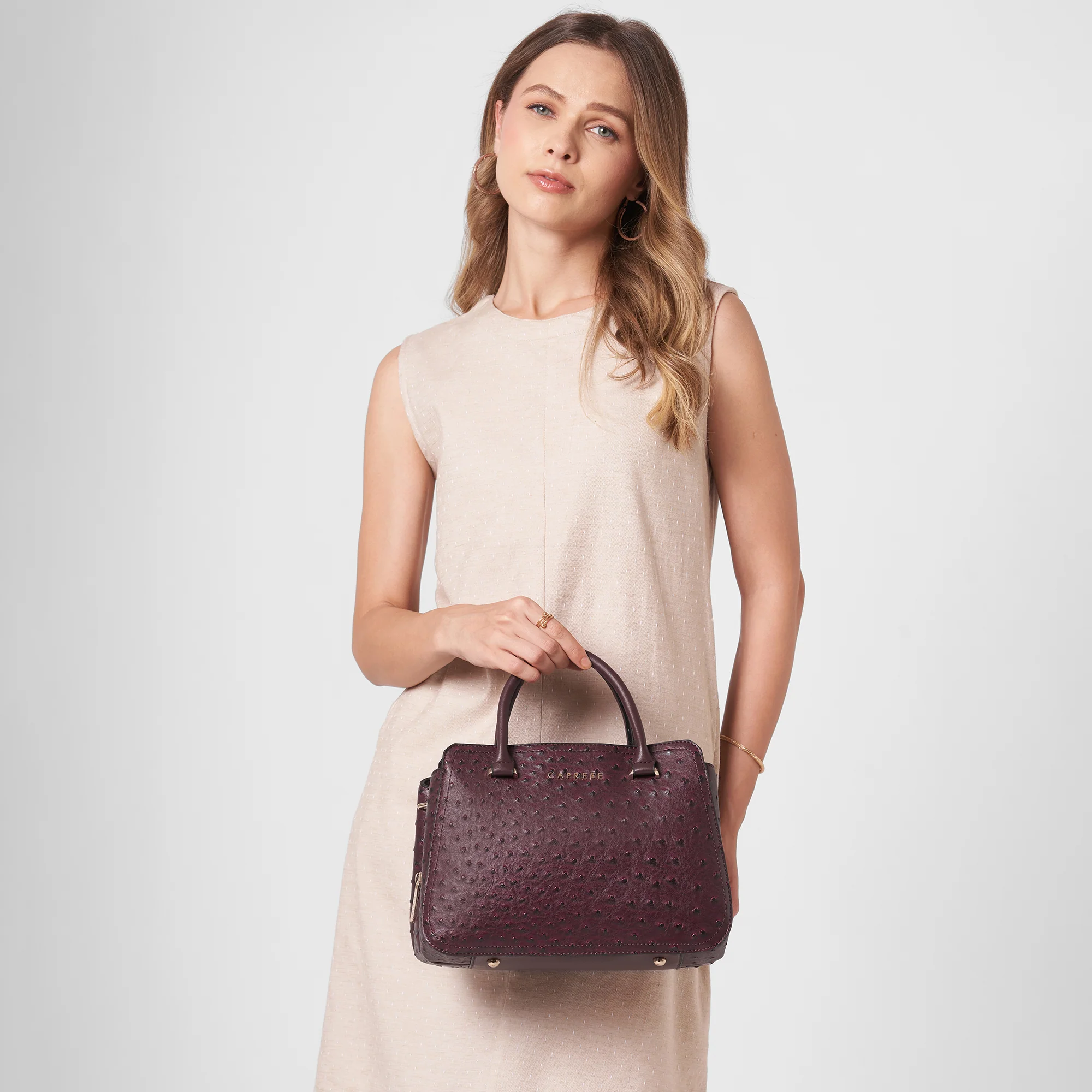 Caprese Britney Medium Cherry Lacquer Satchel Bag - Image 2