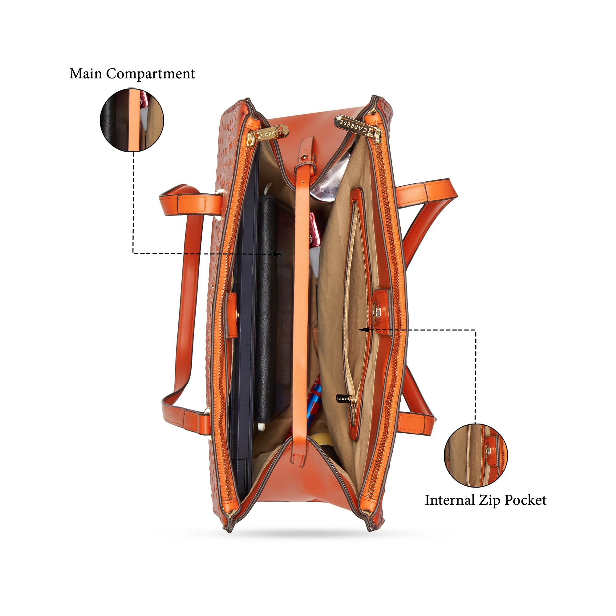 Caprese  Britney X Large Intense Rust Laptop Tote Bag - Image 7