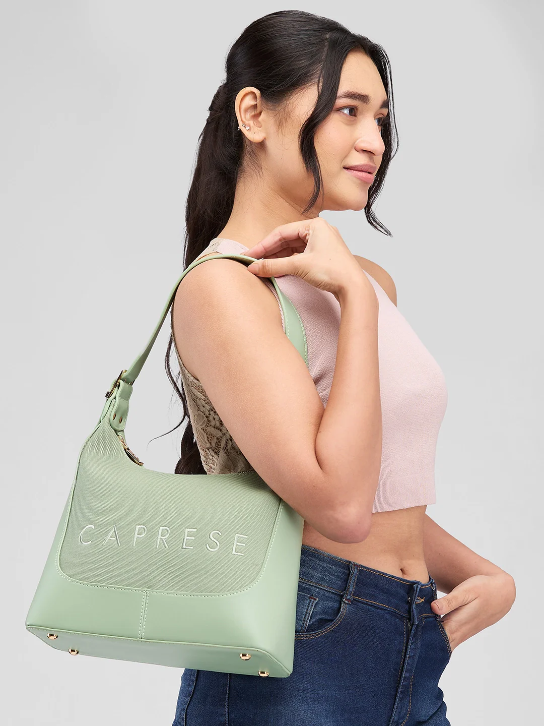 Caprese Brooklyn Medium Green Hobo Bag - Image 3