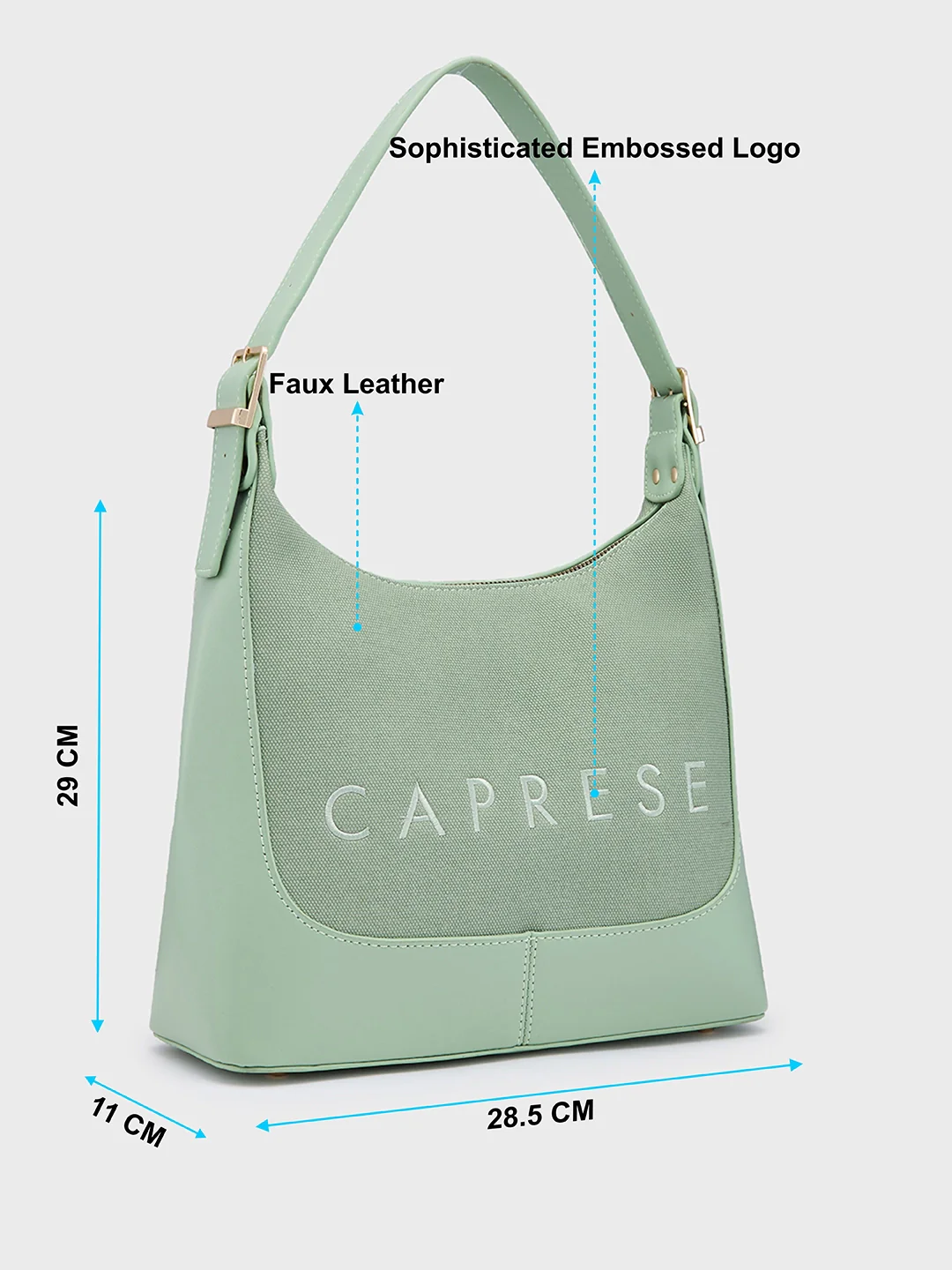 Caprese Brooklyn Medium Green Hobo Bag - Image 9