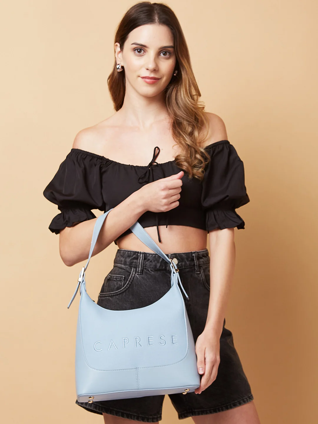 Caprese Brooklyn Medium Blue Hobo Bag - Image 5