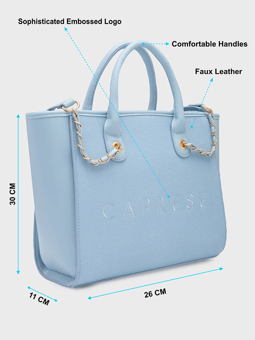 Caprese Brooklyn Large Blue Tote Bag - Image 6