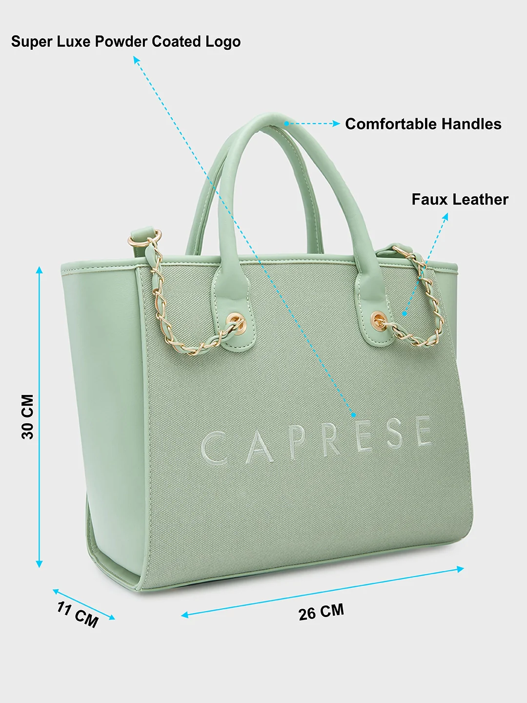 Caprese Brooklyn Large Green Tote Bag - Image 5