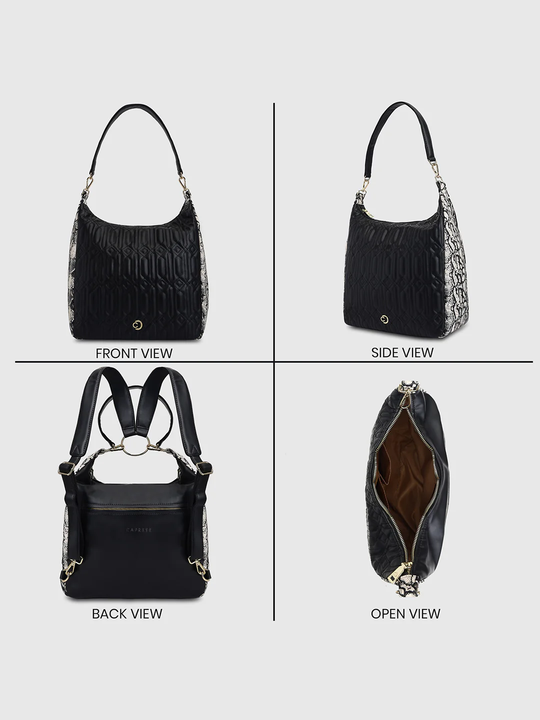 Caprese Bubble Large Black Hobo Bag - Image 11