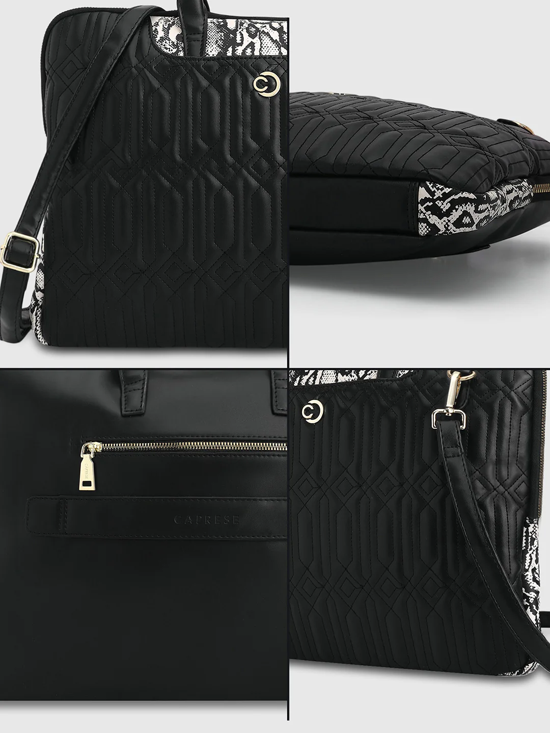 Caprese Bubble Large Black Laptop Bag - Image 7
