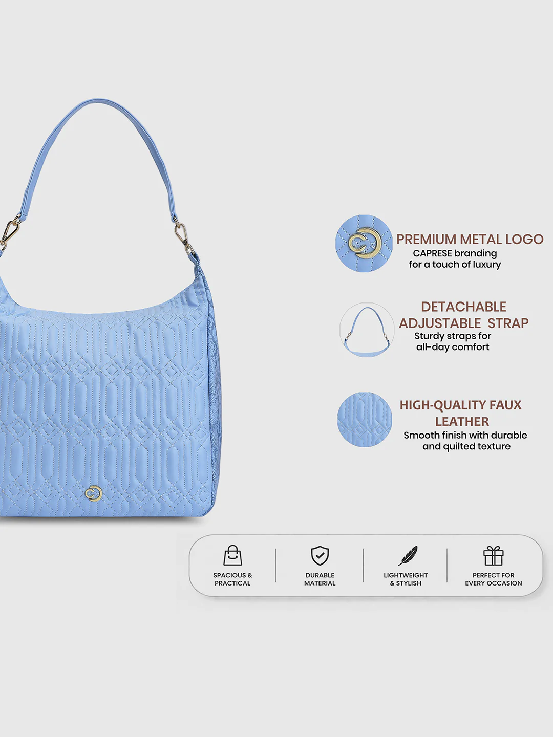 Caprese Bubble Large Blue Hobo Bag - Image 3