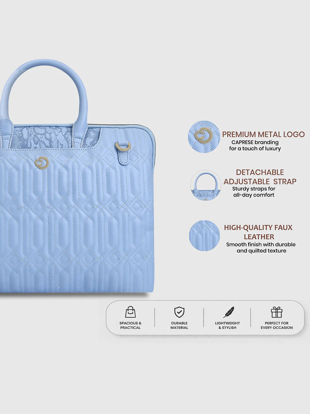 Caprese Bubble Large Blue Laptop Bag - Image 3