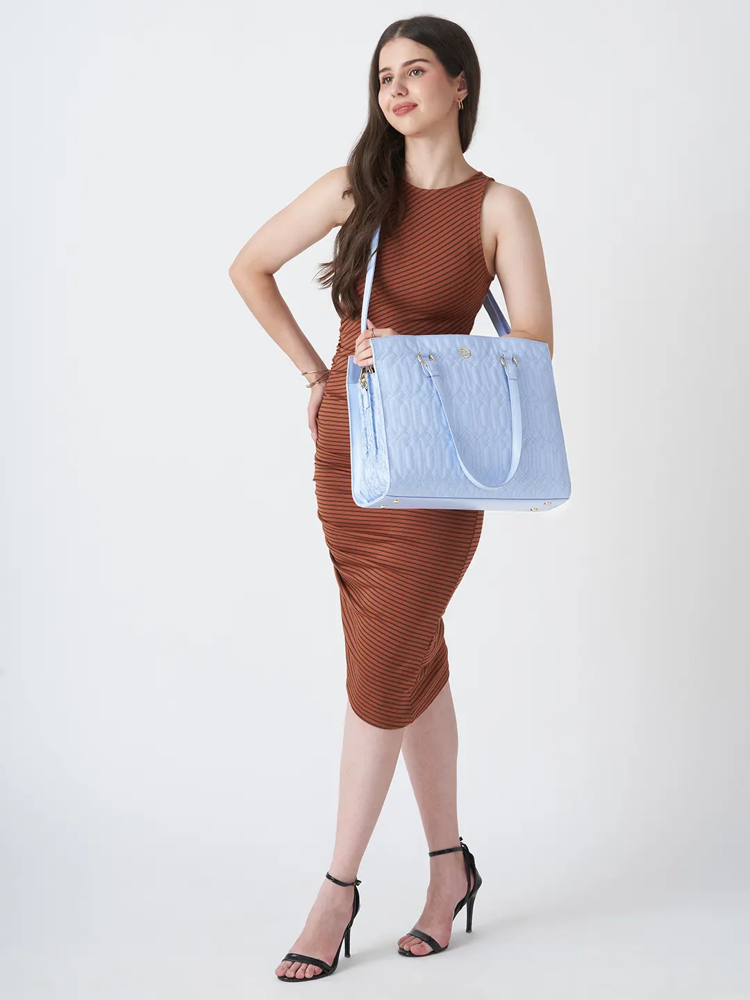 Caprese Bubble Large Blue Laptop Satchel Bag - Image 8