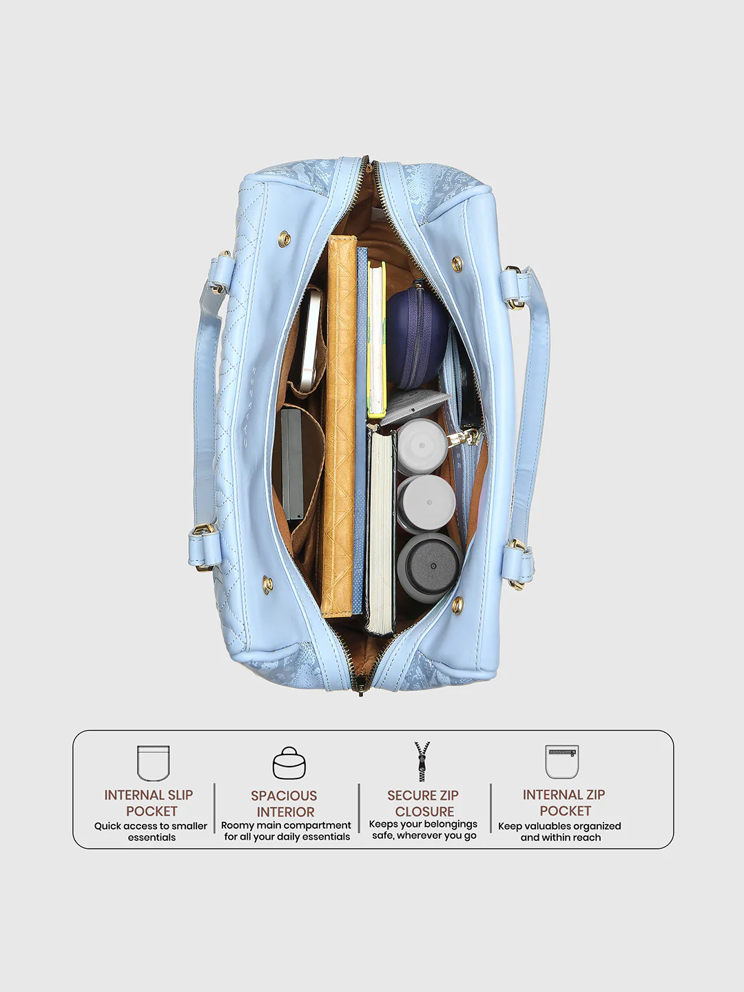 Caprese Bubble Large Blue Satchel Bag - Image 4