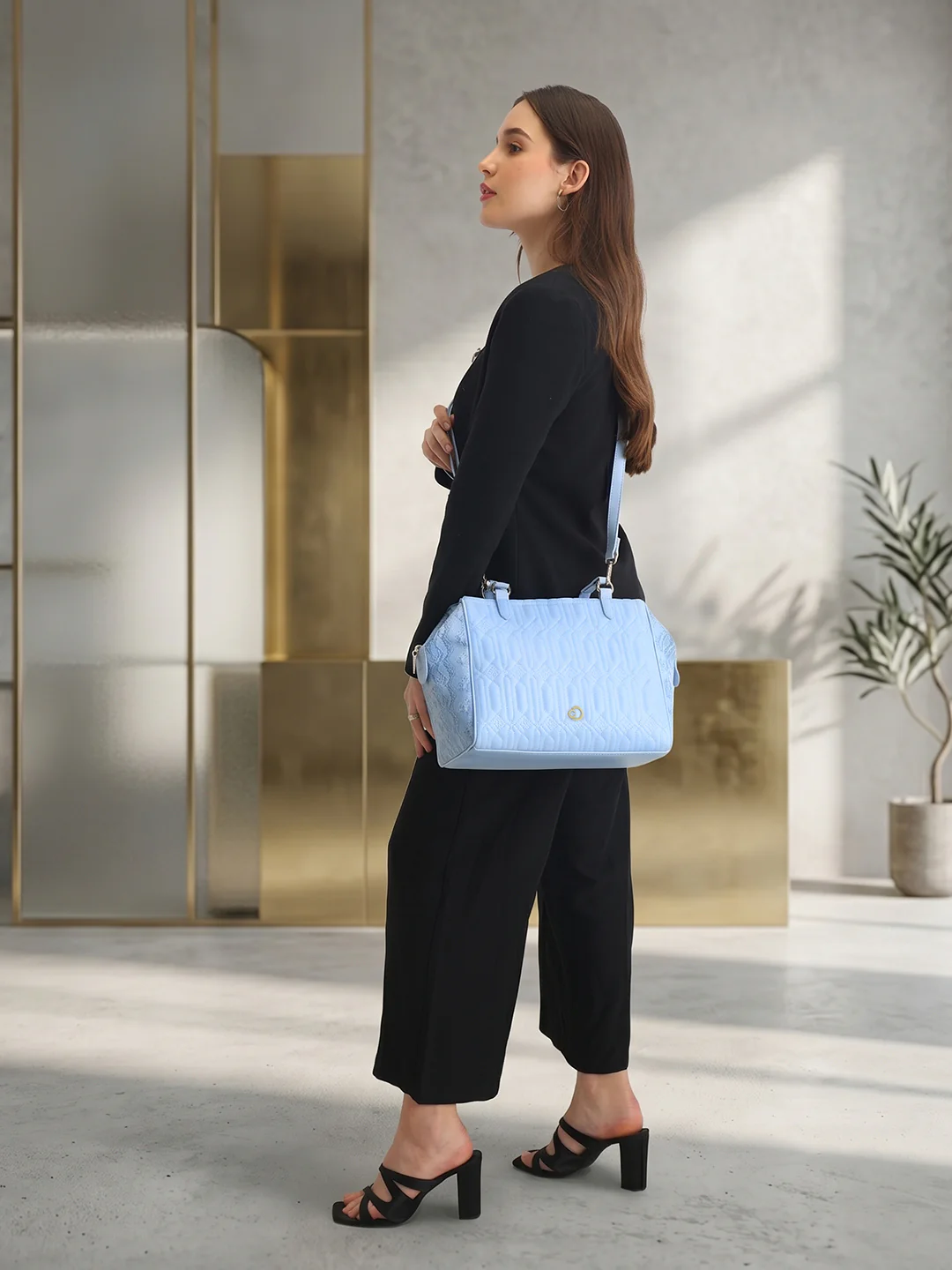 Caprese Bubble Large Blue Satchel Bag - Image 9