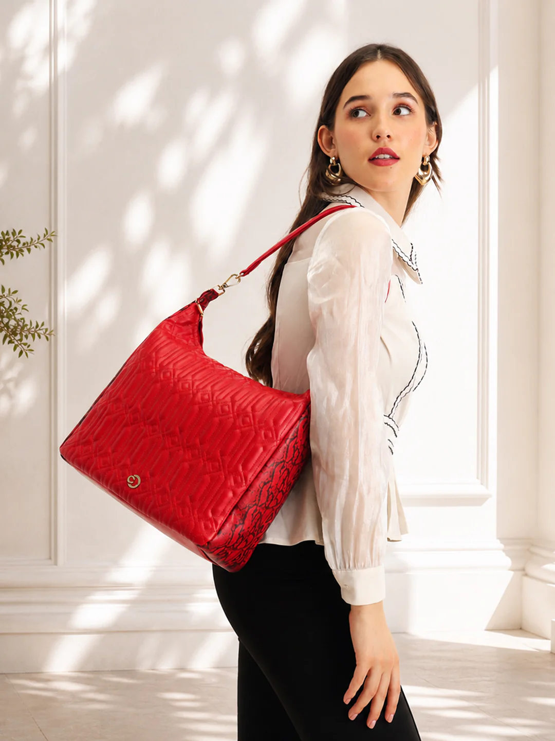 Caprese Bubble Large Red Hobo Bag - Image 10