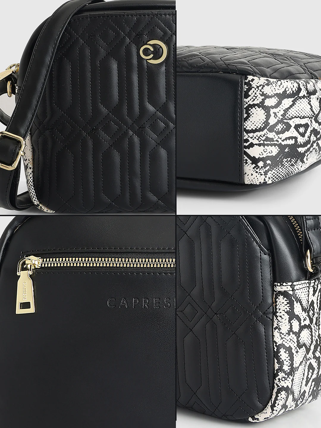Caprese Bubble Medium Black Sling Bag - Image 7