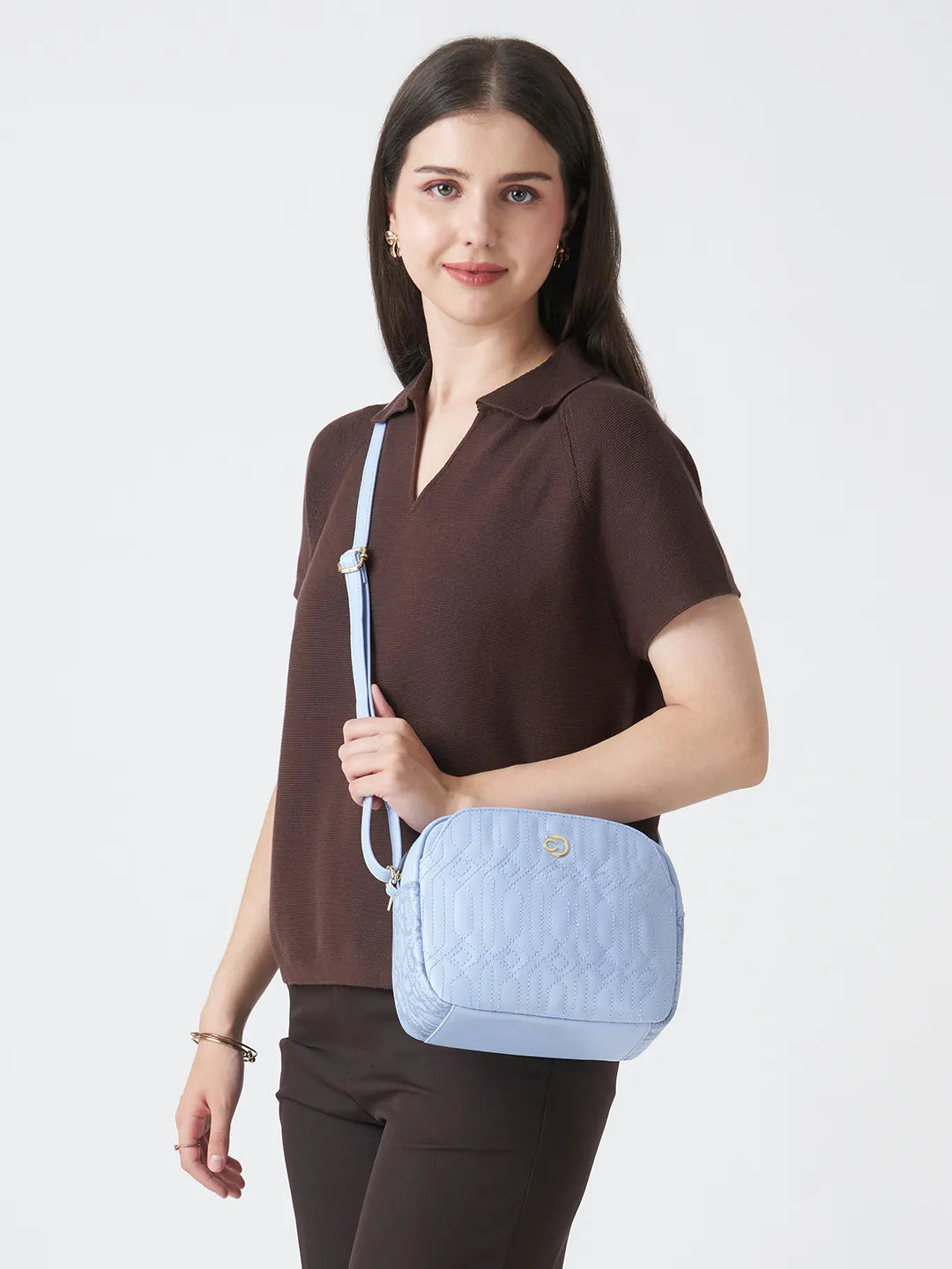 Caprese Bubble Medium Blue Sling Bag - Image 2