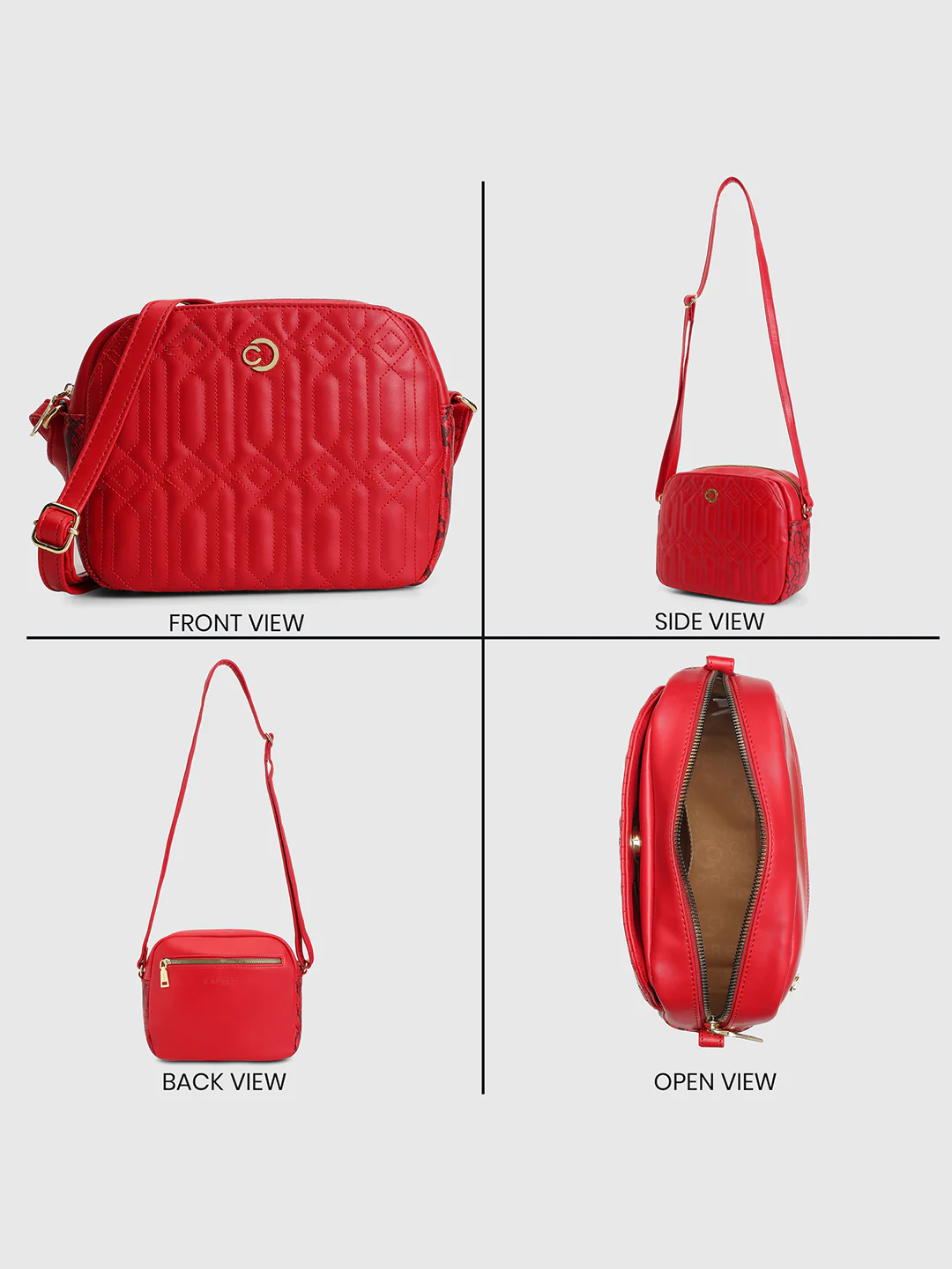 Caprese Bubble Medium Red Sling Bag - Image 11