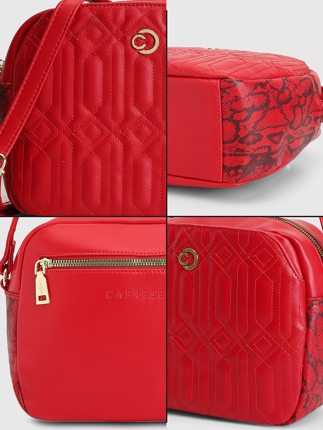 Caprese Bubble Medium Red Sling Bag - Image 7