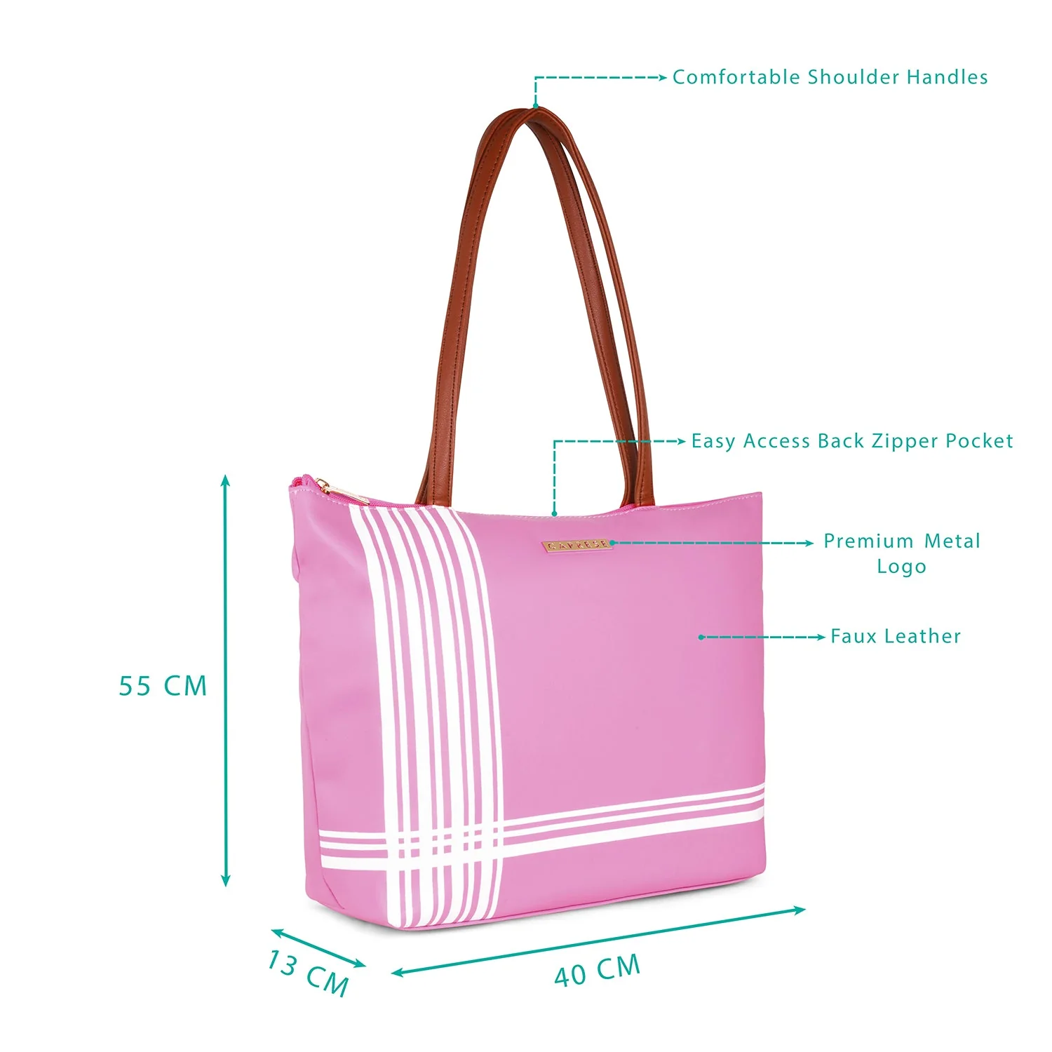 Caprese Buddy Large Pink Tote Bag - Image 3