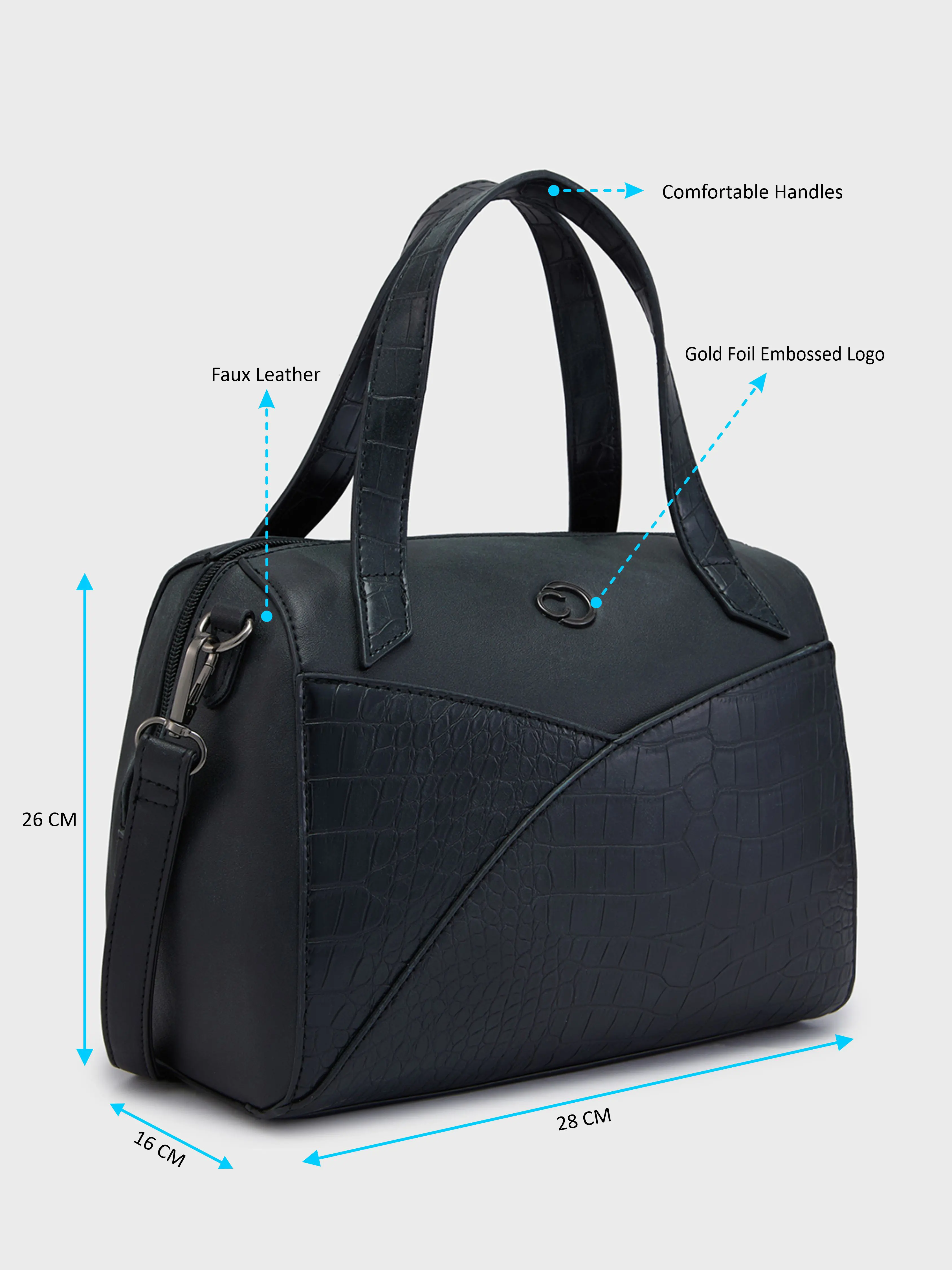Caprese Cabo Medium Black Satchel Bag - Image 7
