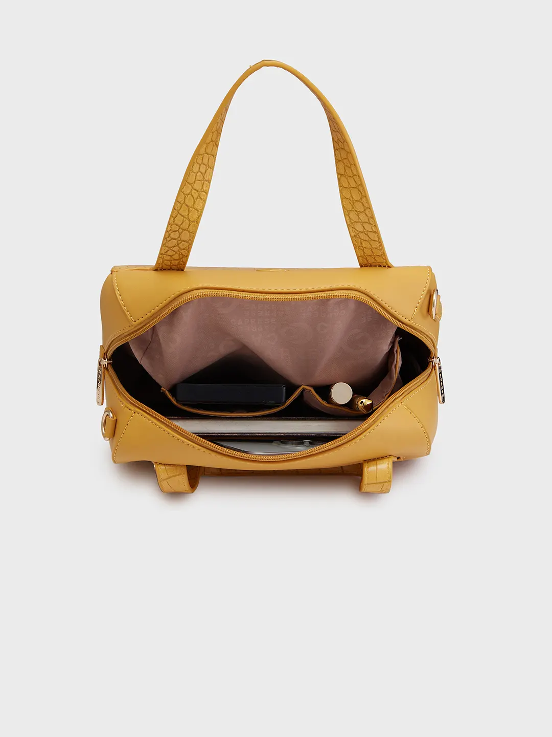 Caprese Cabo Medium Ochre Satchel Bag - Image 9