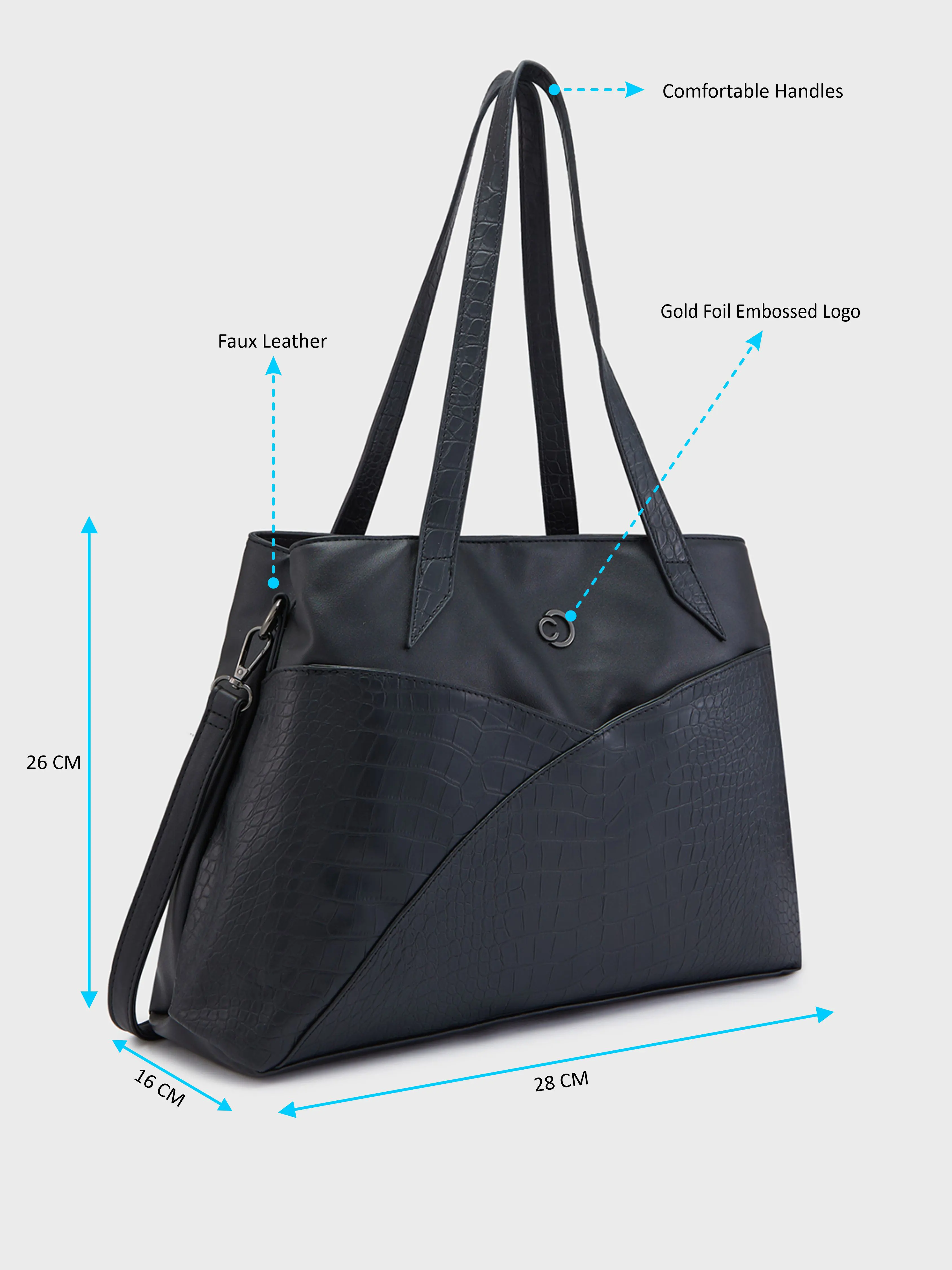 Caprese Cabo Large Black Tote Bag - Image 6