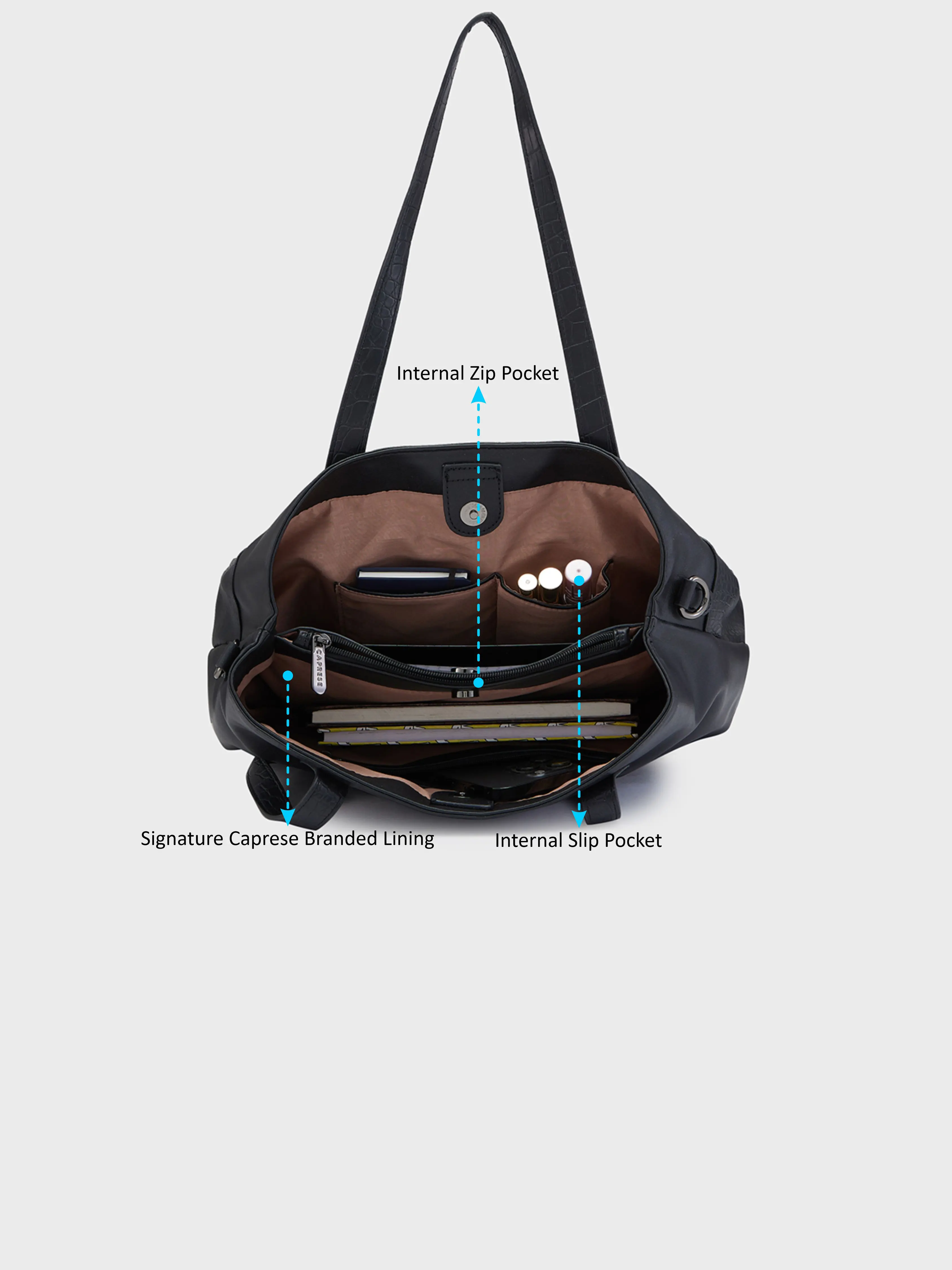 Caprese Cabo Large Black Tote Bag - Image 7