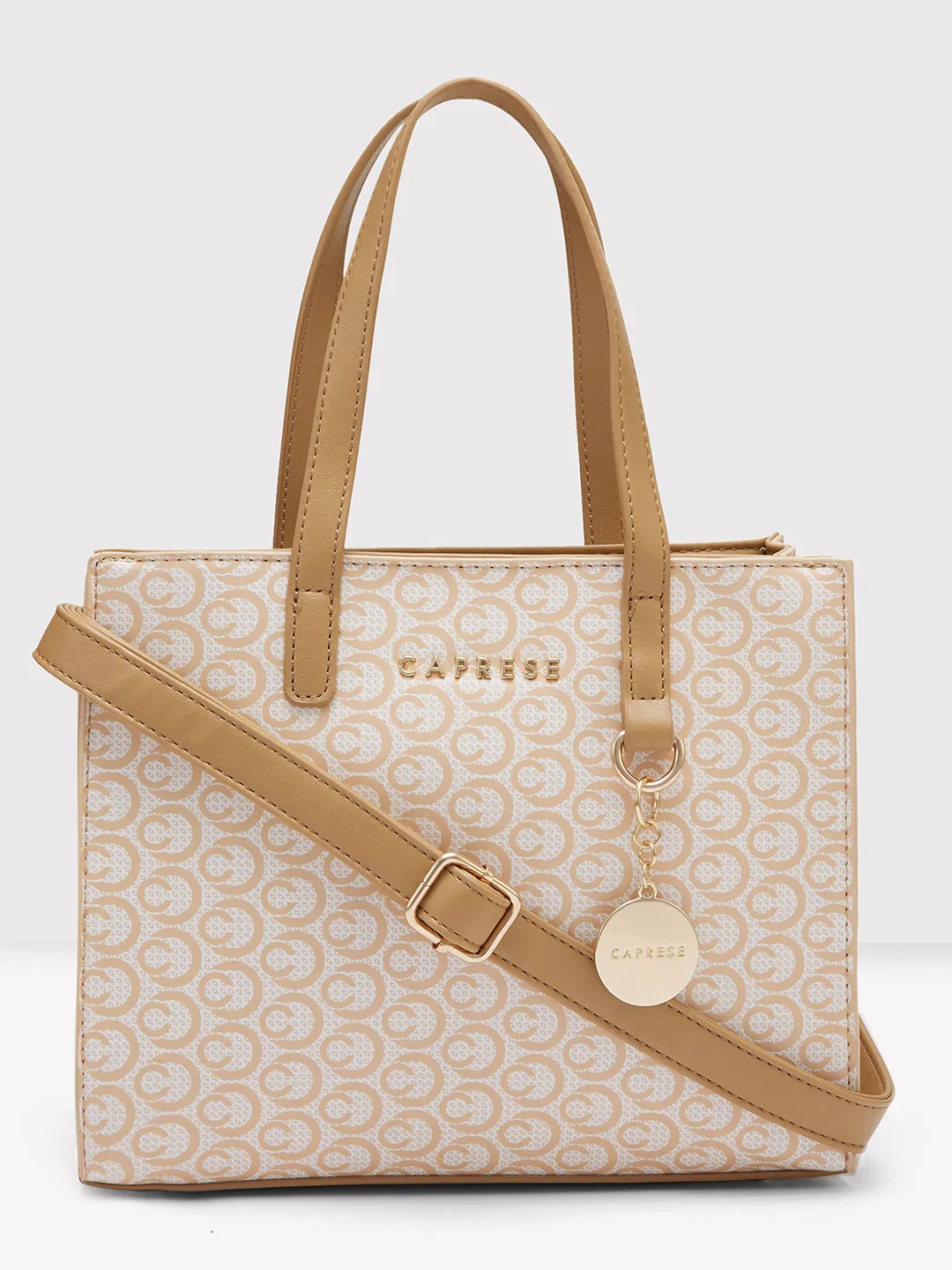 Caprese Callie Medium Beige Satchel Bag - Image 10