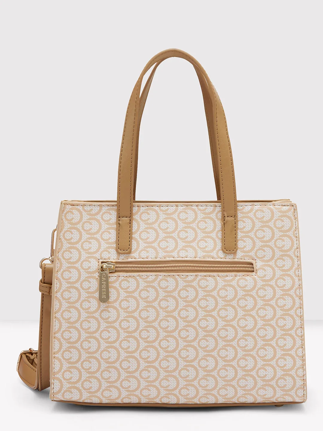 Caprese Callie Medium Beige Satchel Bag - Image 4