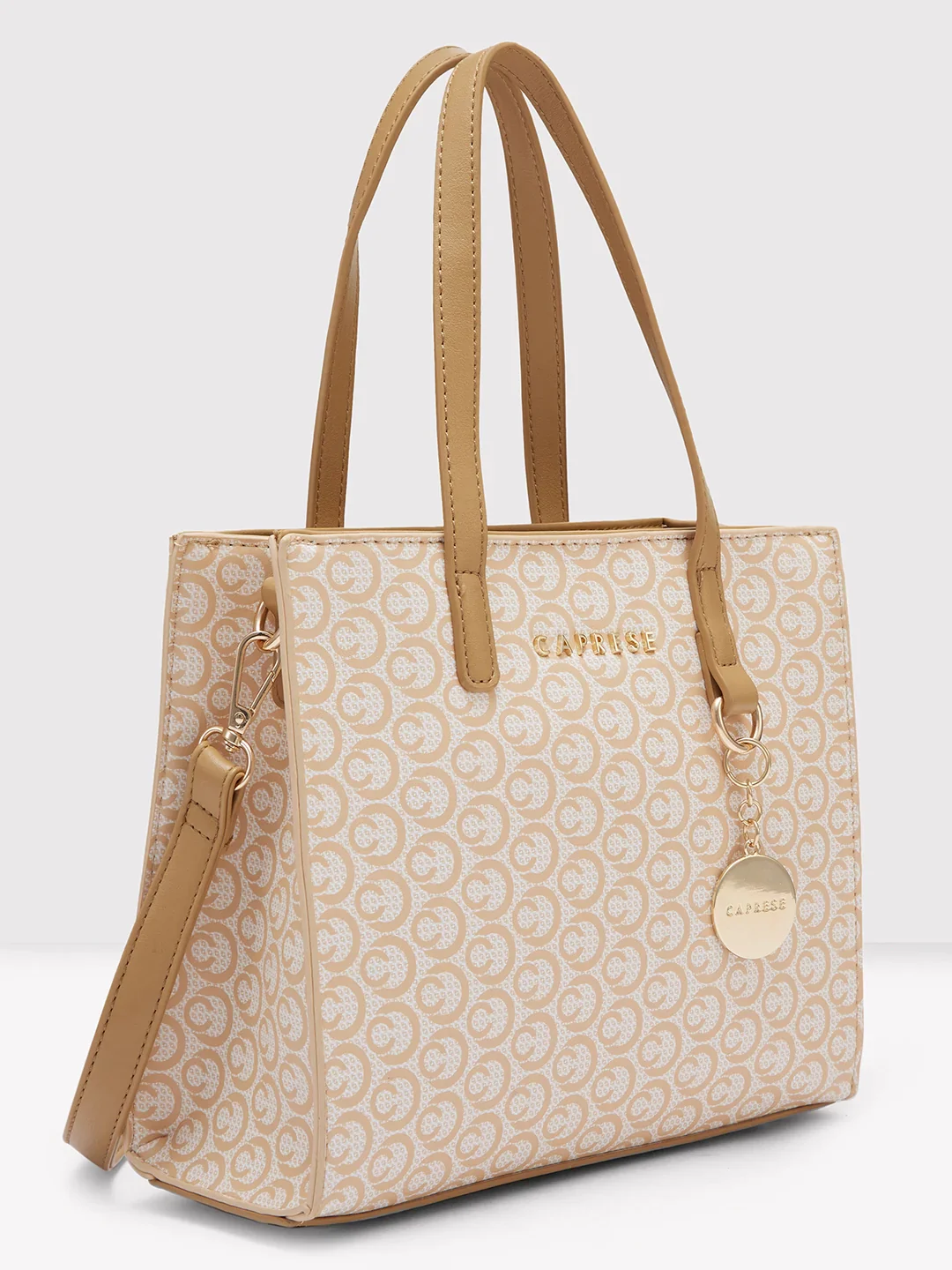 Caprese Callie Medium Beige Satchel Bag - Image 5